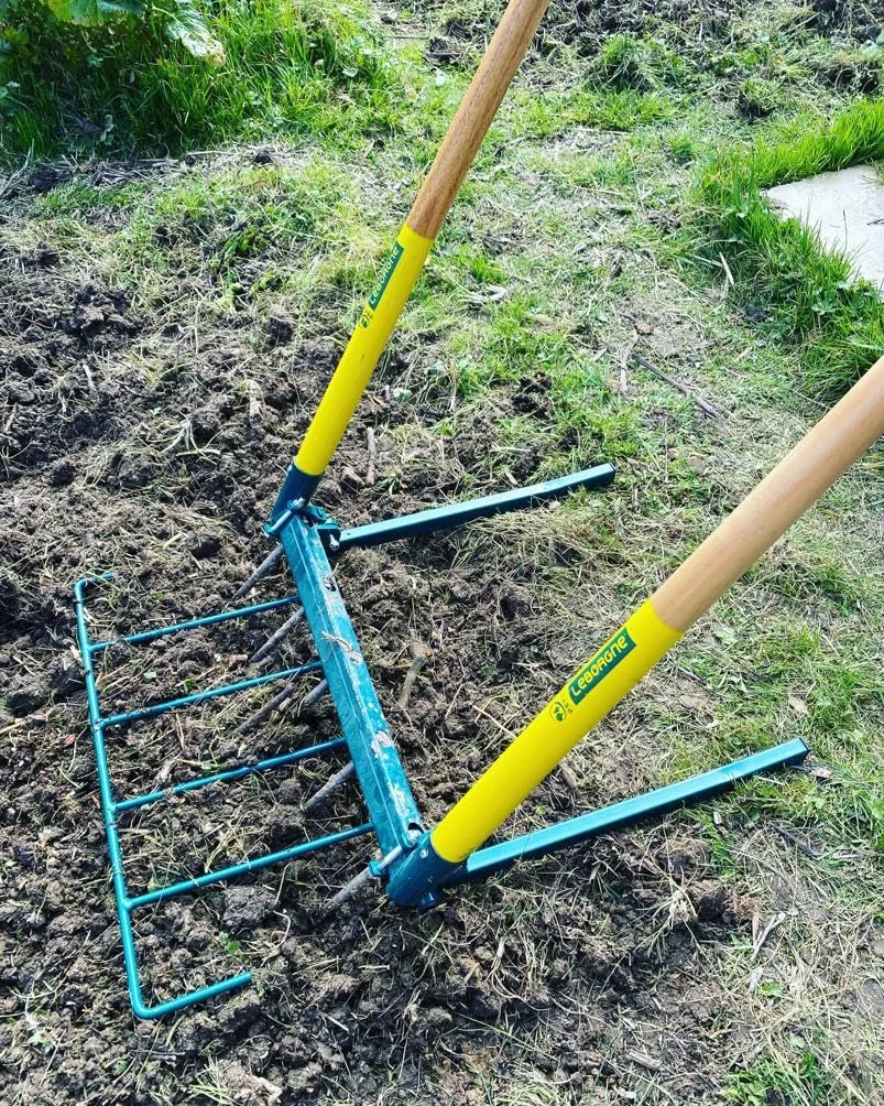 Leborgne, Desmenuzador para Biogrif 5 Dientes NaturOvert, Herramienta de jardinería de acero, ideal para ventilar y desmenuzar el suelo, compatible con todo tipo de tierra, tamaño compacto para un uso