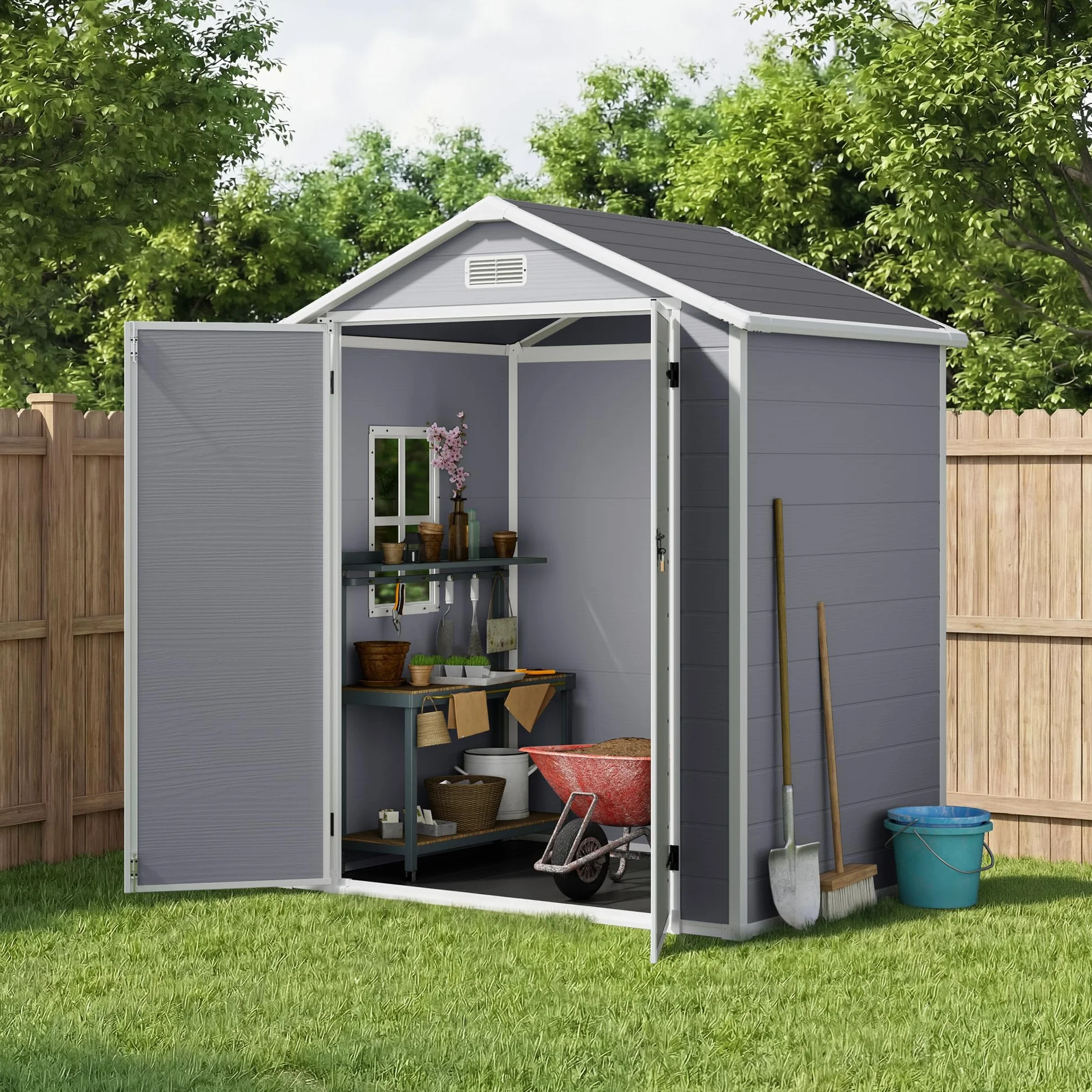 Xbro Caseta Jardín Exterior Resina 173x125x210cm Gris