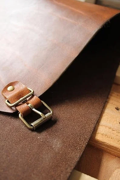 Delantal de piel hecho a mano, exclusivo para barbacoa y estufa, piel auténtica y fuerte, piel gruesa, piel antigua, delantal para barbacoa, delantal de cocina, marrón coñac