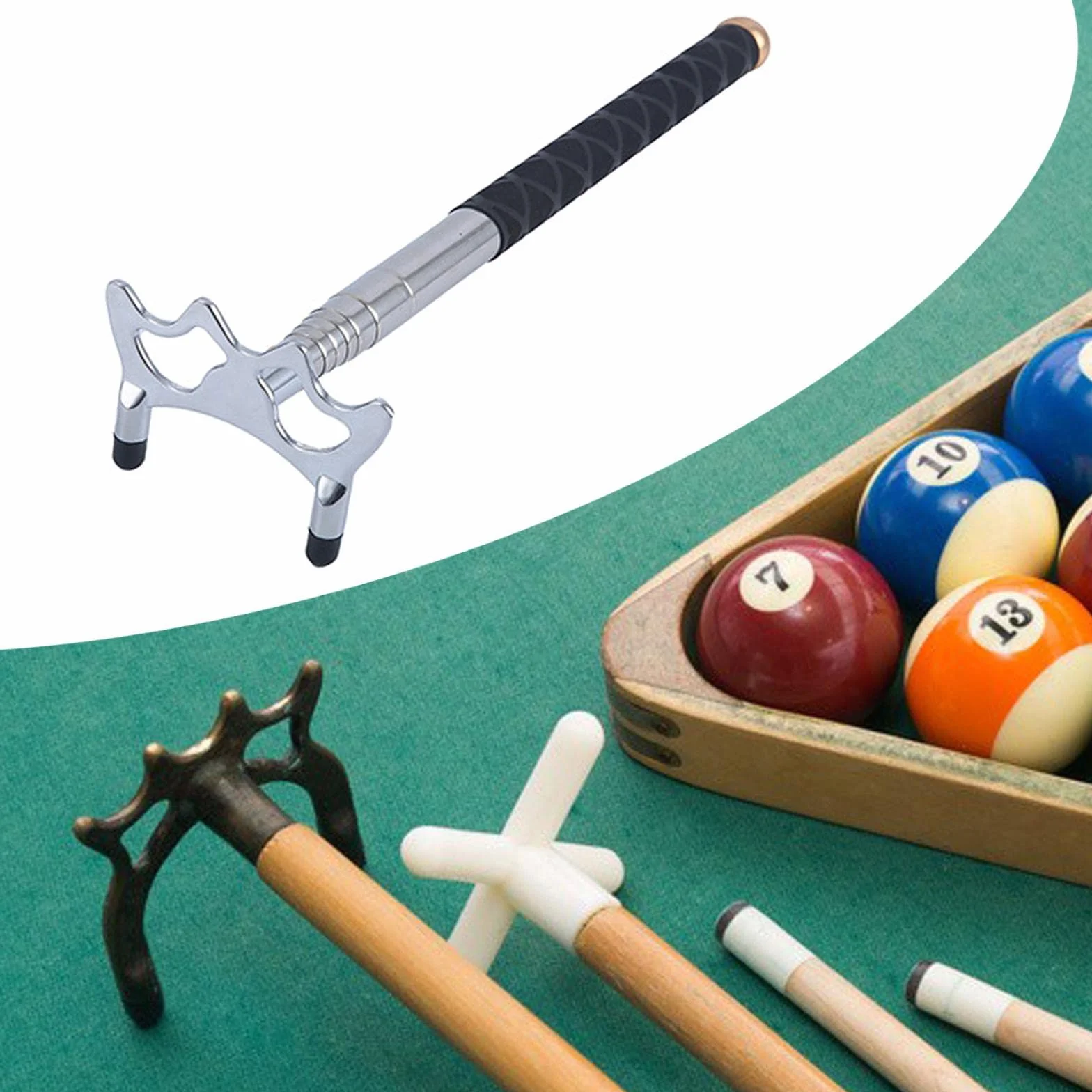 Fityle Puente de billar desmontable latón accesorios palo retráctil mesa snooker juego competición