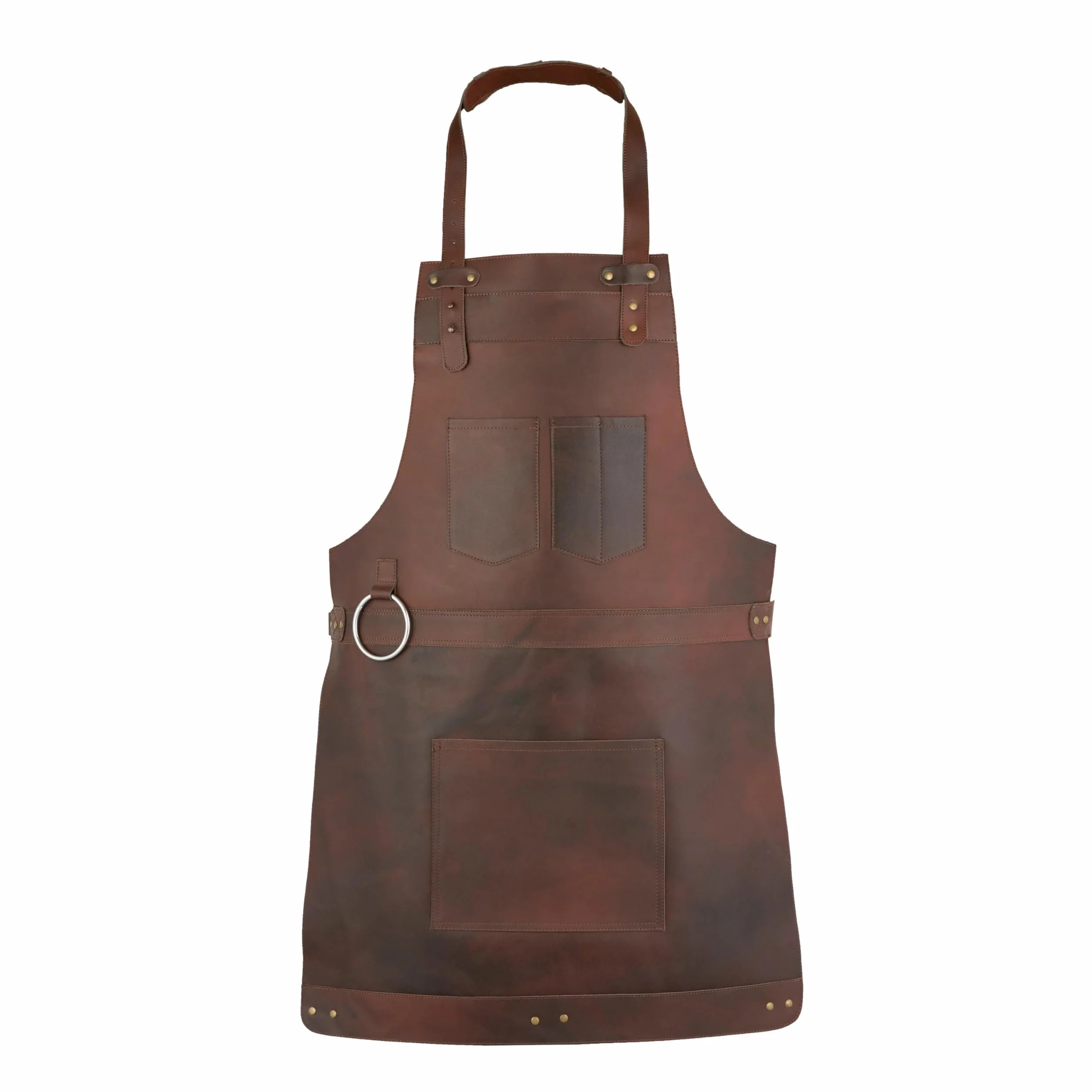 Delantal de cuero de grano completo marrón oscuro para carnicero, delantal de cocina, delantal de barbacoa, delantal de cocina, delantal de trabajo de madera, delantal de cheff, regalo de barbacoa,