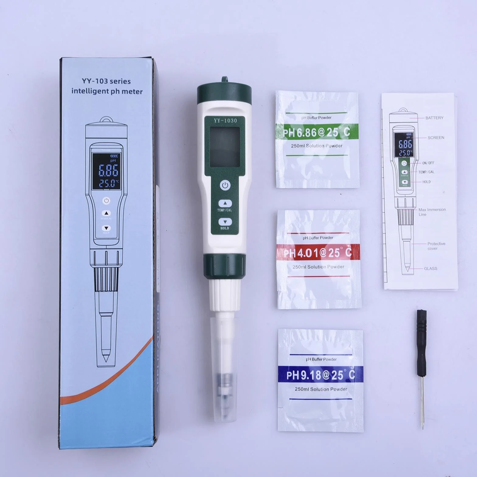 Medidor de pH para Alimentos - Medidor de Humedad del Suelo | Medidor de | pH para Alimentos | Probador Digital de pH del Suelo con Doble sonda | Medidor Digital de pH para Alimentos | Probador de pH