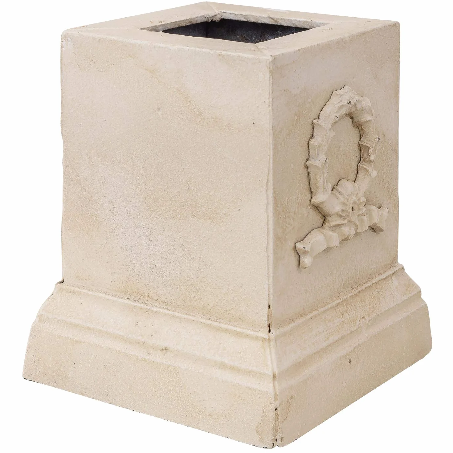 Base sólida Plataforma de jardín Hierro 20cm Estilo Antiguo Blanco