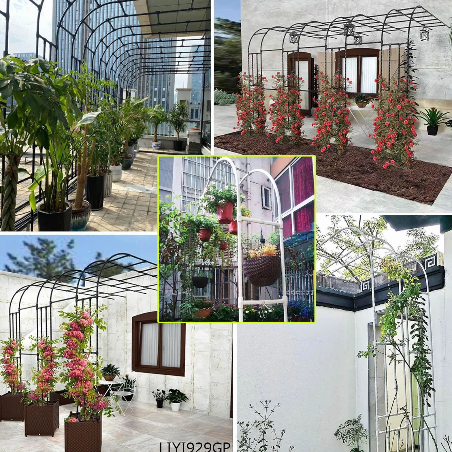 Medio Arco De Rosa Enrejado De Jardín Metal Arco Para Enredaderas Semiarco Resistente Soporte De Enrejado Plantas Trepadoras