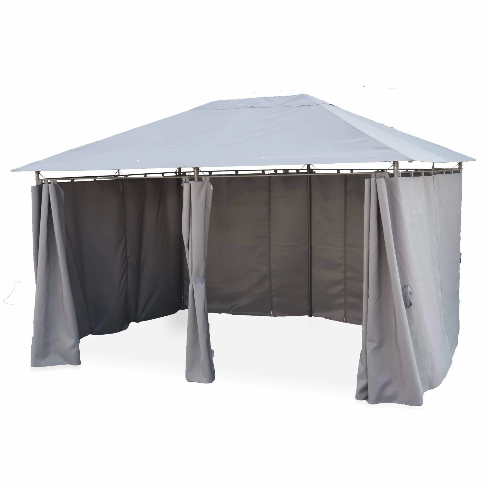 Pérgola con Cortinas 3x4m Divio Gris 367x267x262 cm Alice's Garden sweeek