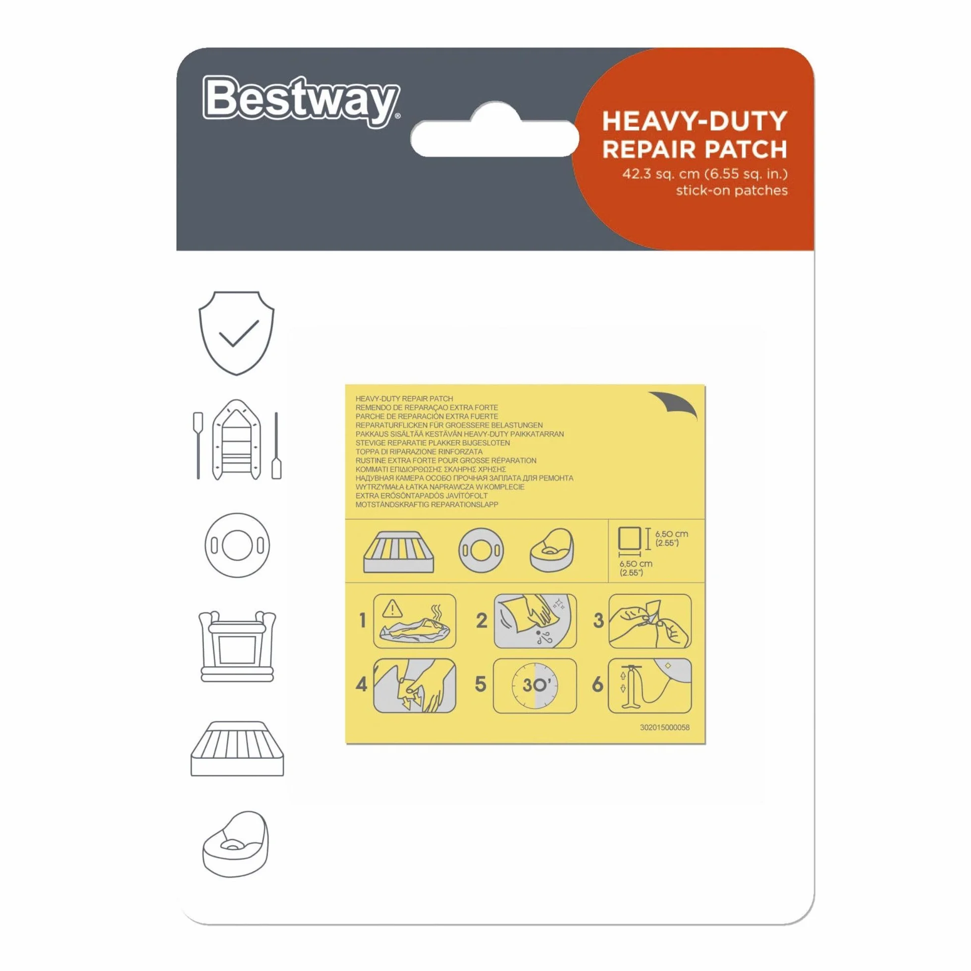 Bestway Kit de Parches de Reparación 10 Unidades 12x3x19 cm