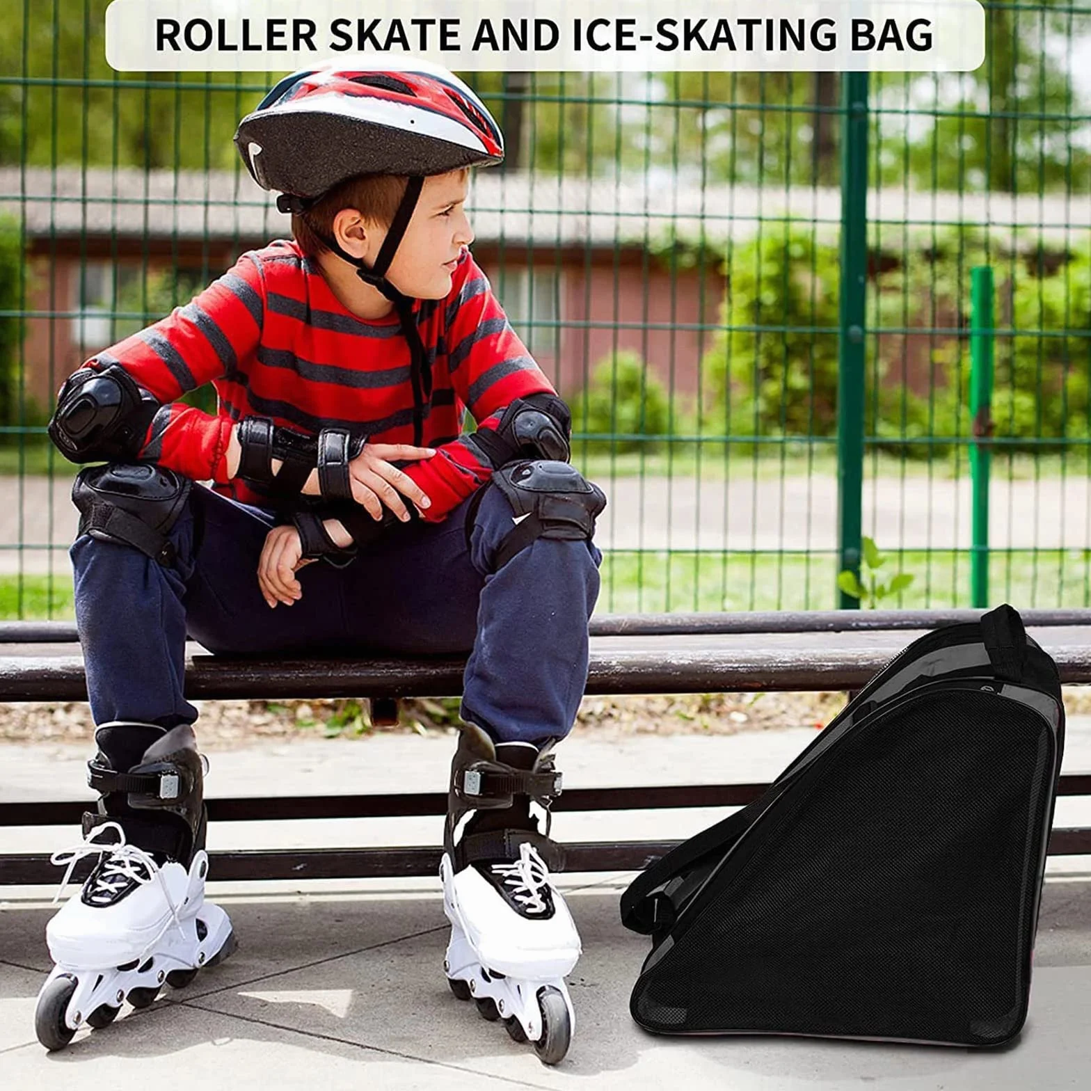 Bolsa para patines de esquí con correa ajustable unisex