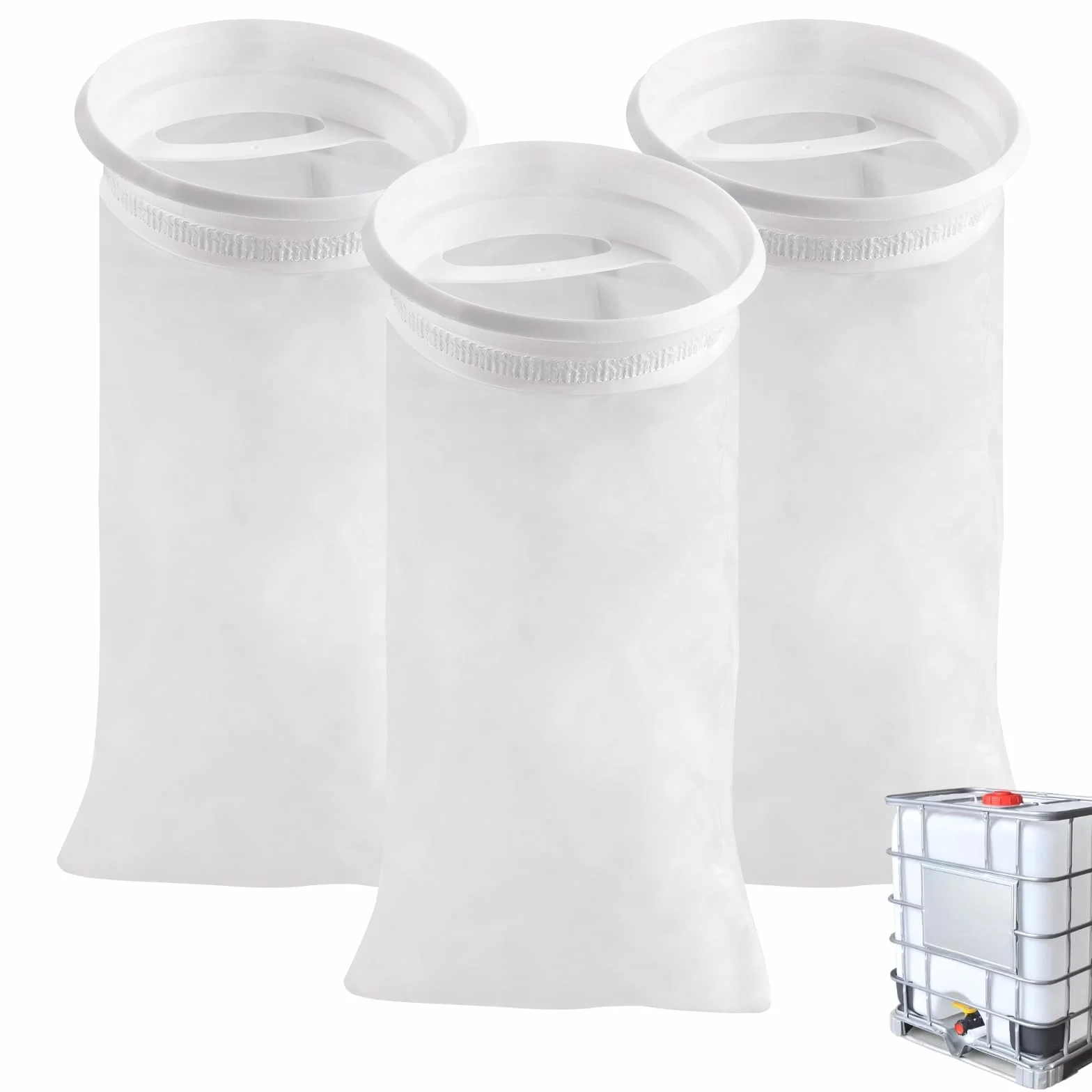 Filtro de Agua de Lluvia Lavable para Tanque IBC, Accesorio de Nailon con Tapa, 3 Unidades