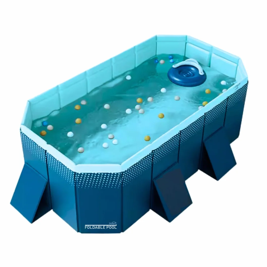 Piscina Plegable 180x110x50cm para Niños y Adultos Portátil Desmontable