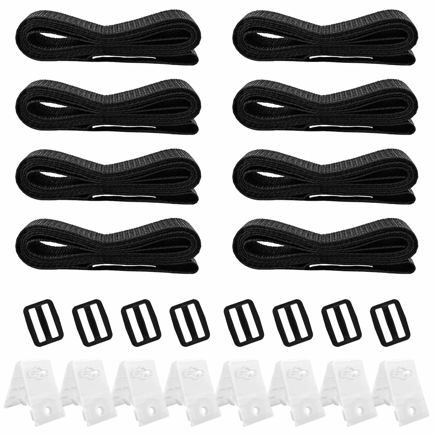 Kit De Fijación Para Carrete De Cubierta Solar 8 Piezas Con Correas Espiral Placas Hebillas