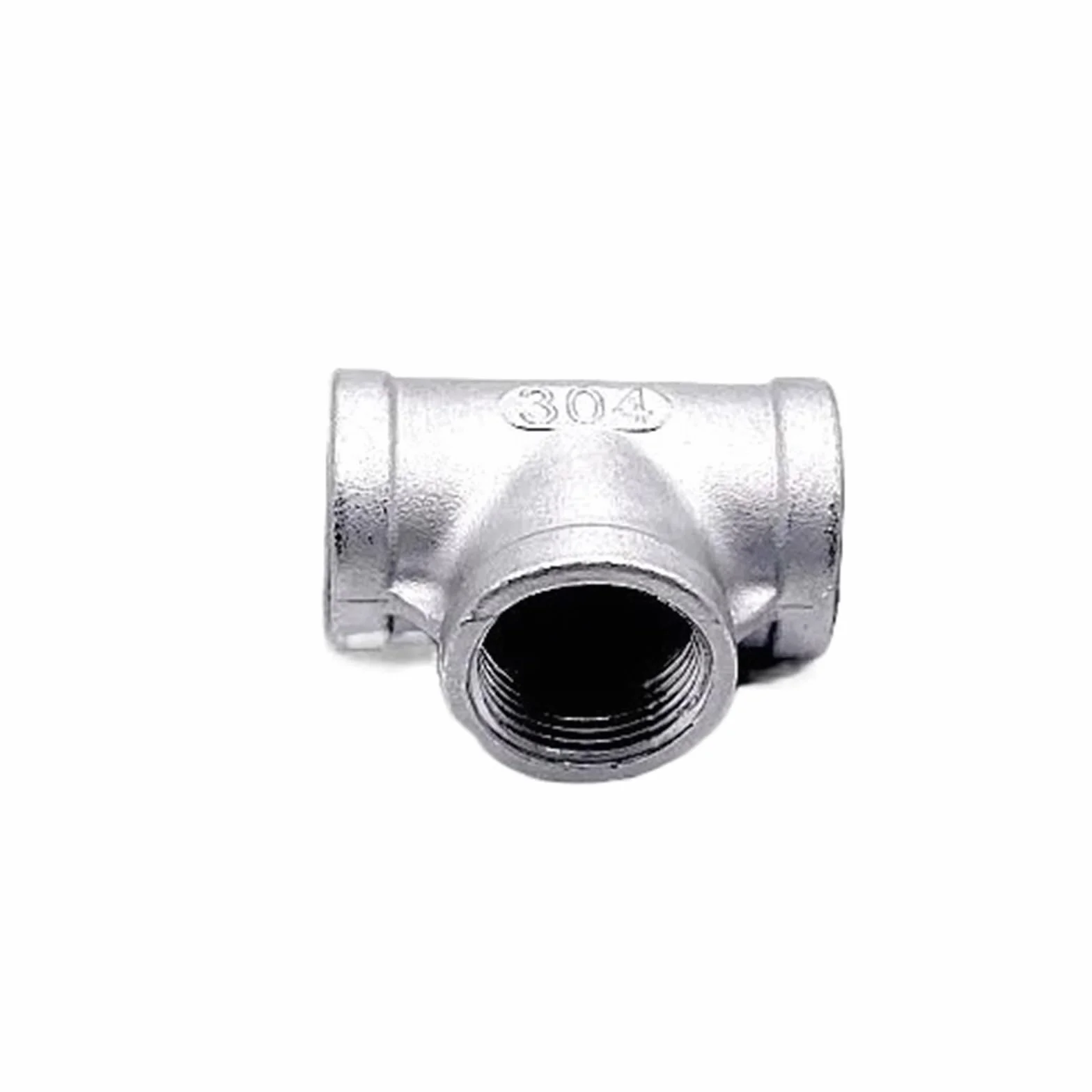 Conector en T de 3 vías Adaptador de Acero Inoxidable Rosca Hembra BSP Accesorio for tubería Agua en T 3 vías(2")
