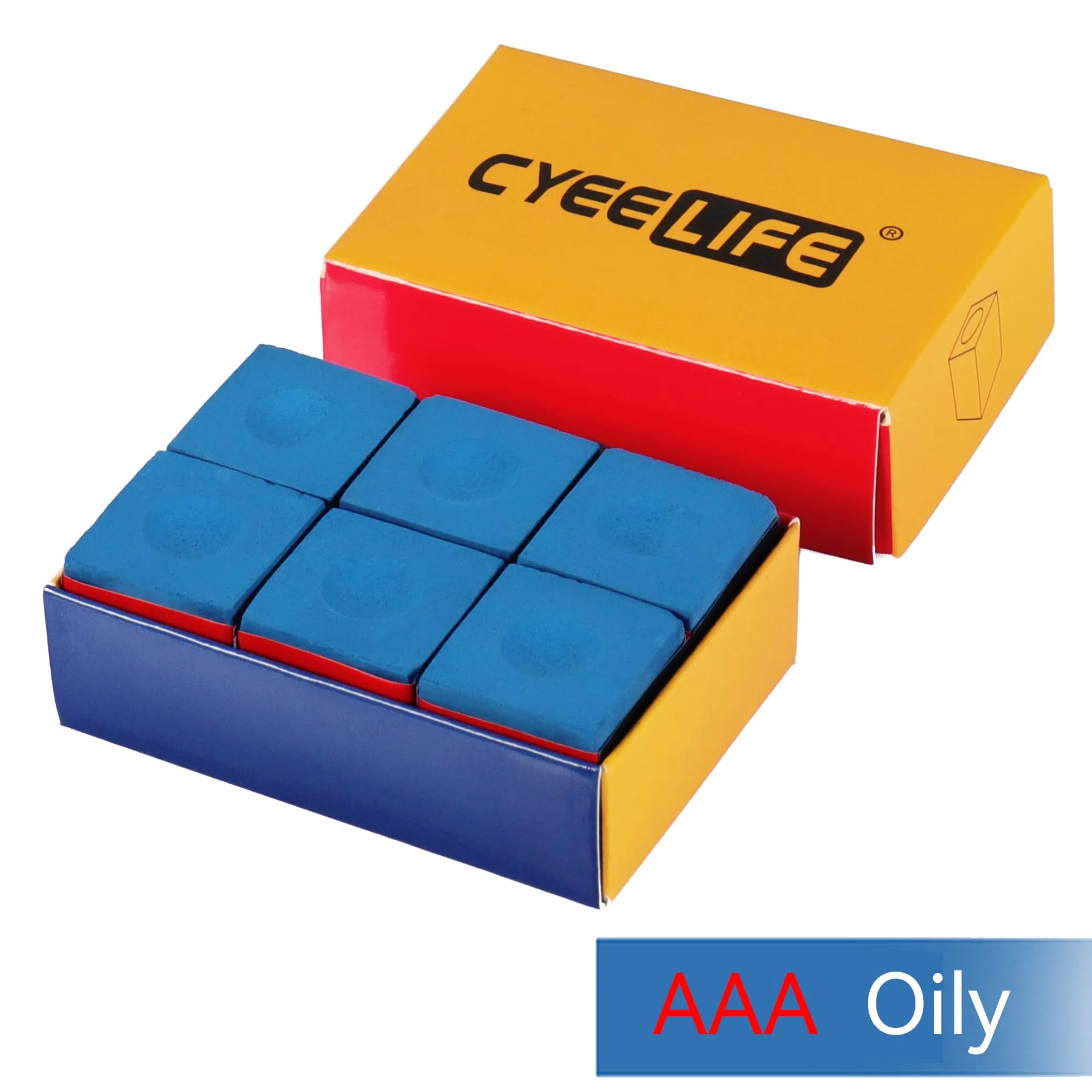 CyeeLife Tiza de billar 6 piezas azul accesorios de mesa de billar