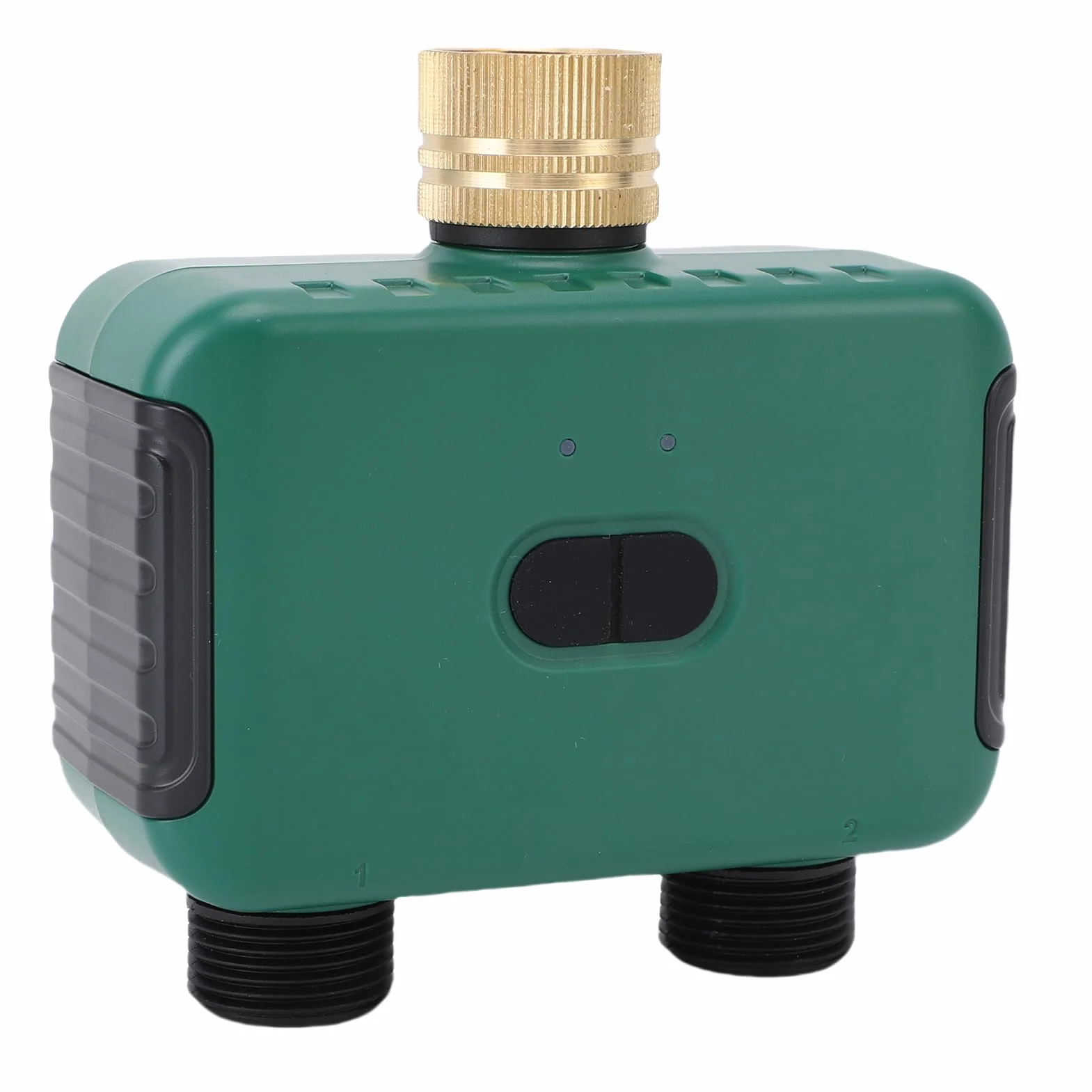 WALFRONT Controlador de Riego Digital a Prueba de Agua Temporizador de Manguera de Jardín, Material de Latón, Riego Temporizado con Salidas de Doble Zona para Césped y Jardín