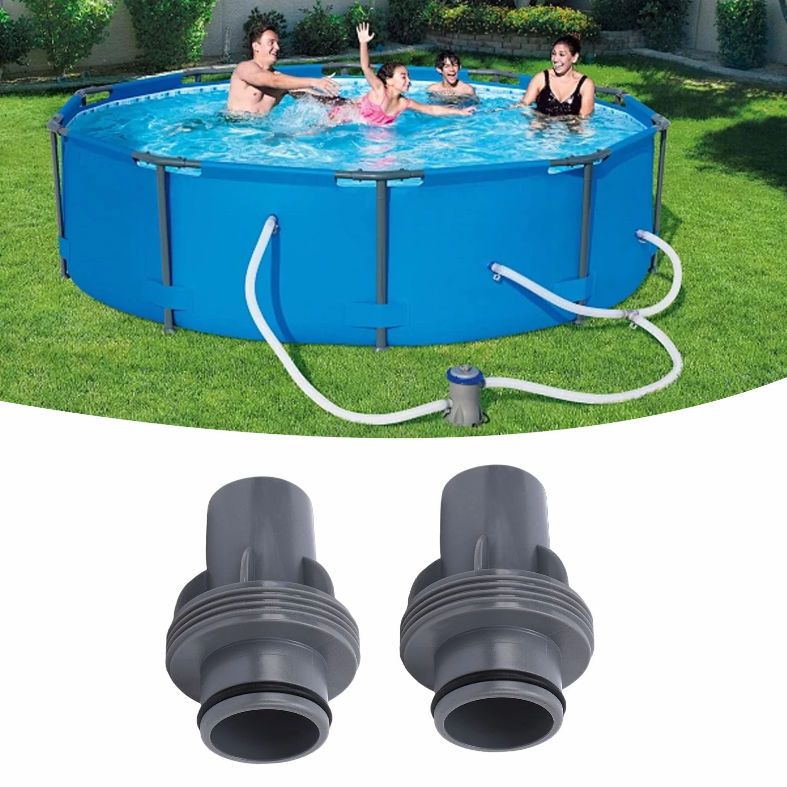 Adaptador de Manguera de Piscina de 2 Piezas Apto para P6916 Adaptador de Manguera de Bomba de Filtro de Piscina de plástico de Buen Sellado de 1,5 Pulgadas E