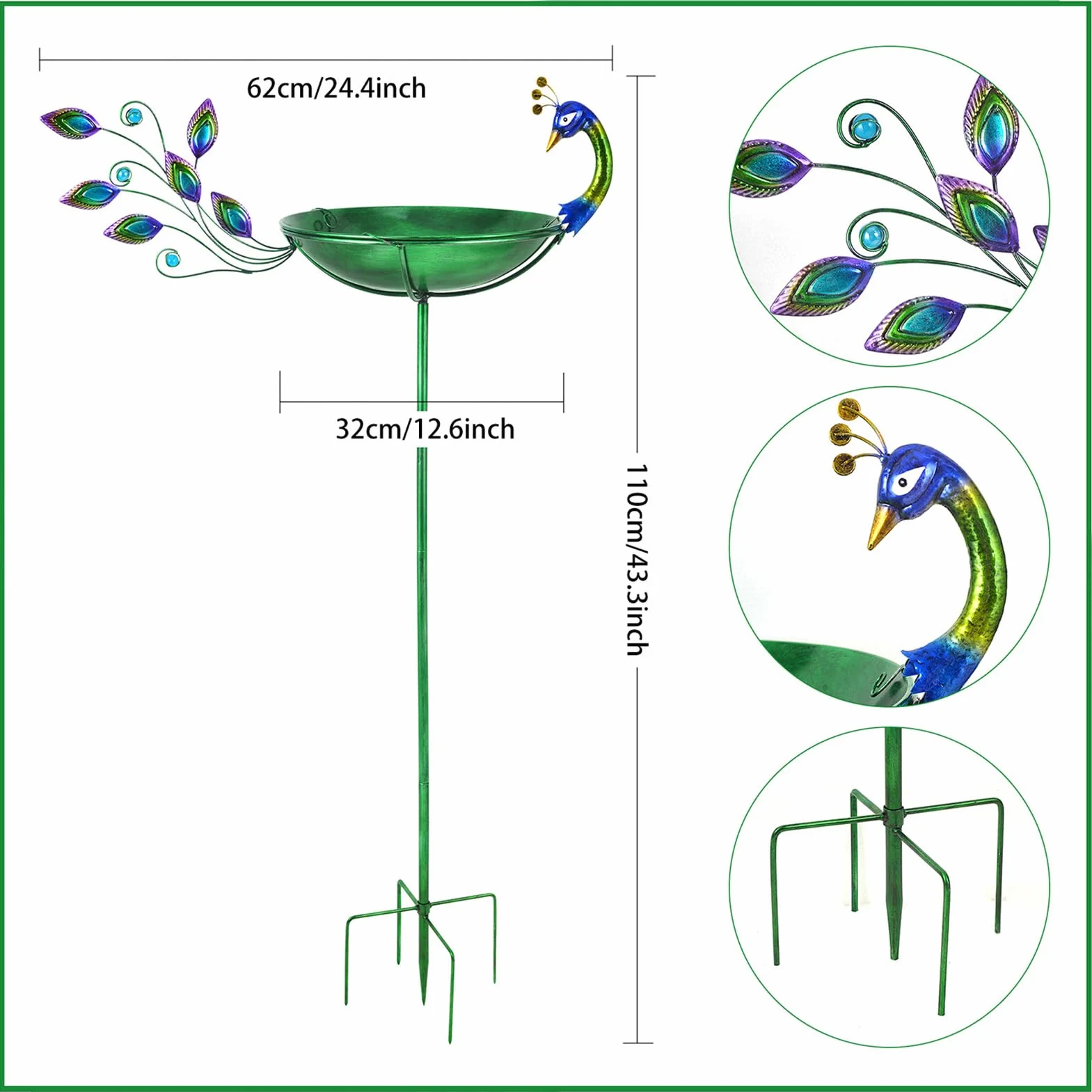 Bebederos Para Aves Y Pájaros Plato De Agua De Metal Con Diseño De Animales | Bebedero Exterior Resistente A La Intemperie Para Césped Jardín Patio Balcón Terraza Decoración De