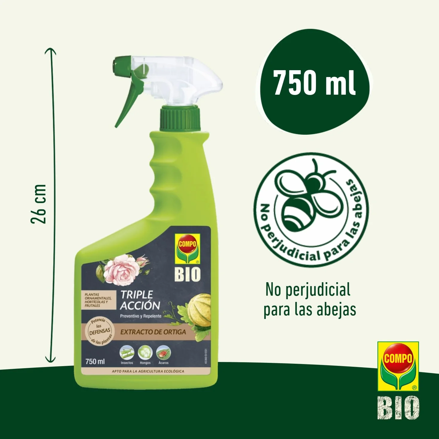 COMPO BIO Triple Acción 750 ml Środek ochrony roślin przeciw owadom, grzybom i roztoczom