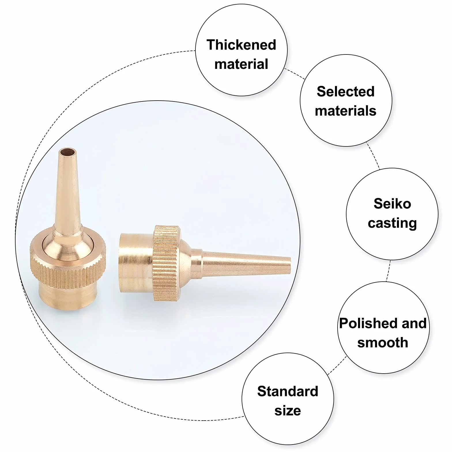 AHANDMAKER 6 Piezas Boquillas de Latón para Fuentes, 19 mm DN15 Aspersor Ajustable para Estanque