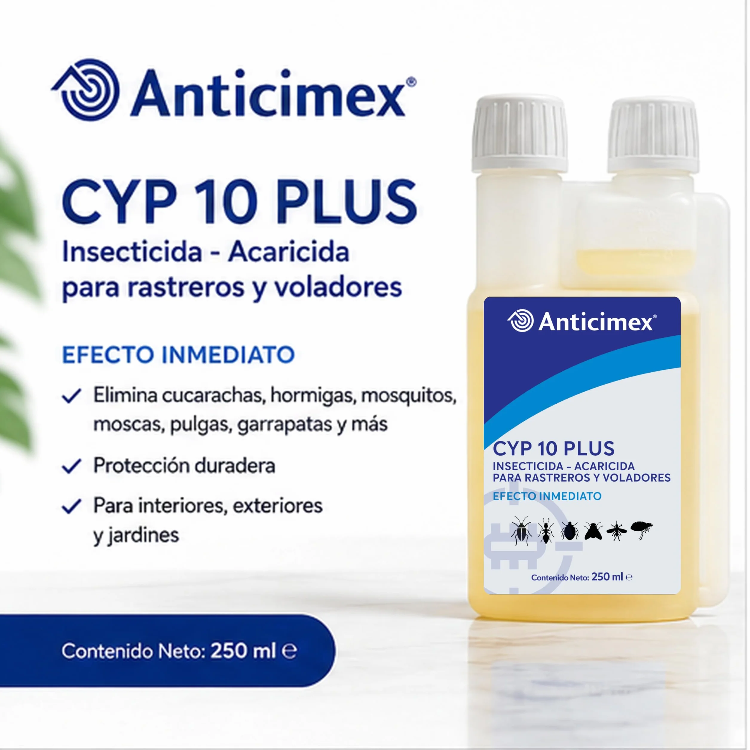 Anticimex Insecticida Concentrado CIPERGEN 9,3% 250 ml Cucarachas Mosquitos Hormigas