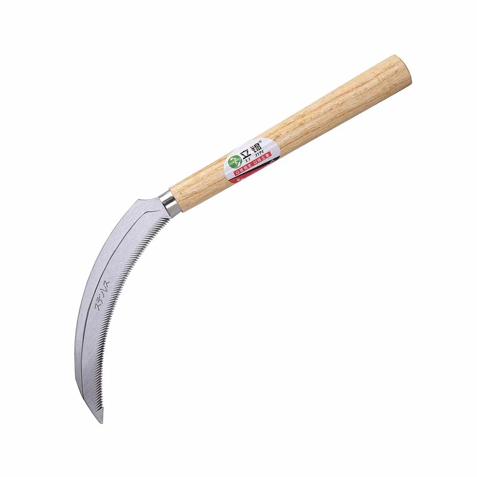 Hoz de deshierbe Japonesa de Acero Inoxidable, Mango de Madera Dura 7.87" y 6.3"