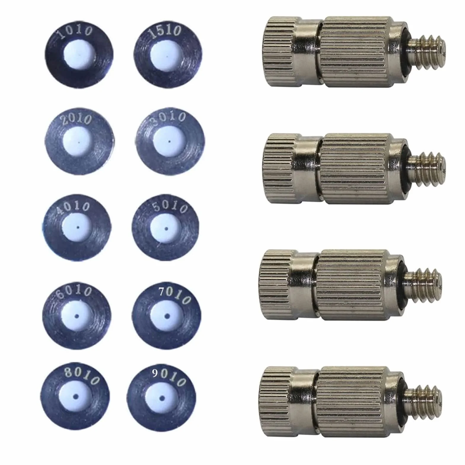 10 boquillas de latón de alta presión para boquillas antiniebla con conector rápido de interfaz de 3/8 pulgadas, boquilla de niebla atomizadora, boquillas de microniebla para sistema de refrigeración
