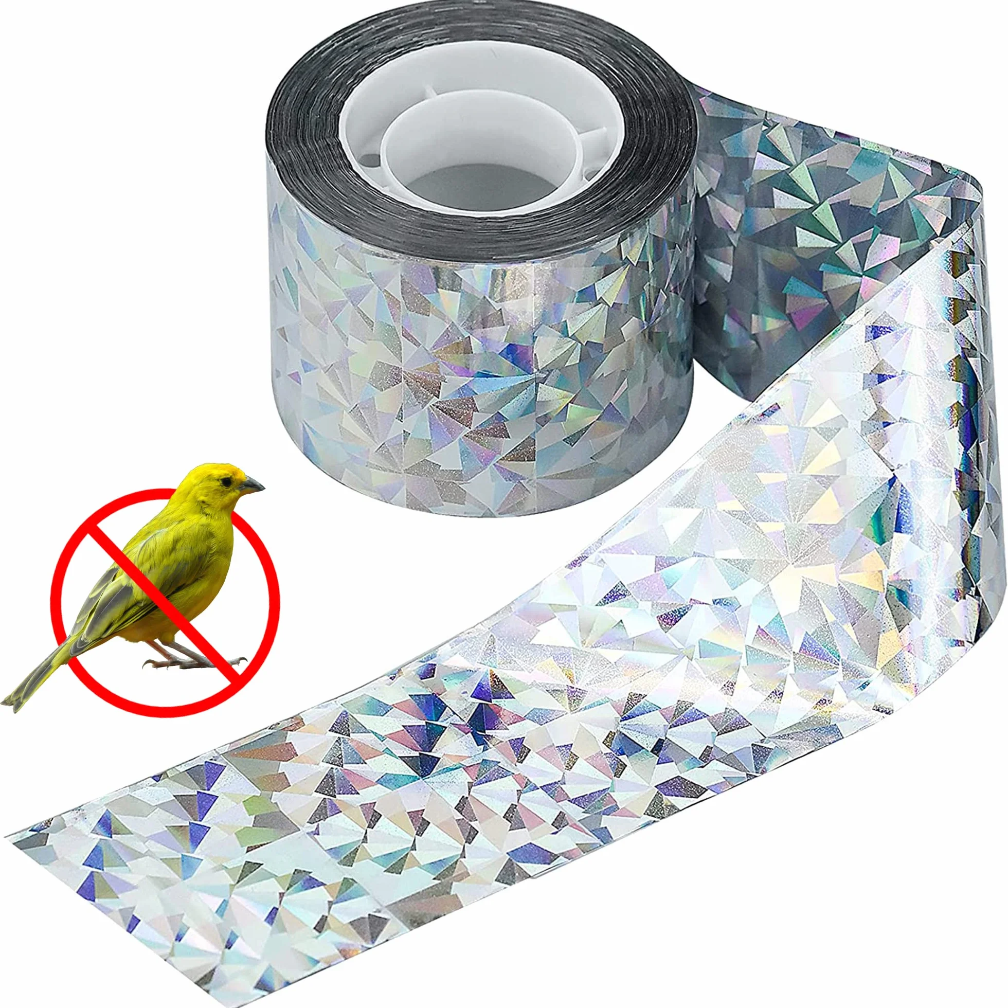 Cinta Repelente de Aves 80M x 4,8CM Ahuyentador de Pajaros Exterior