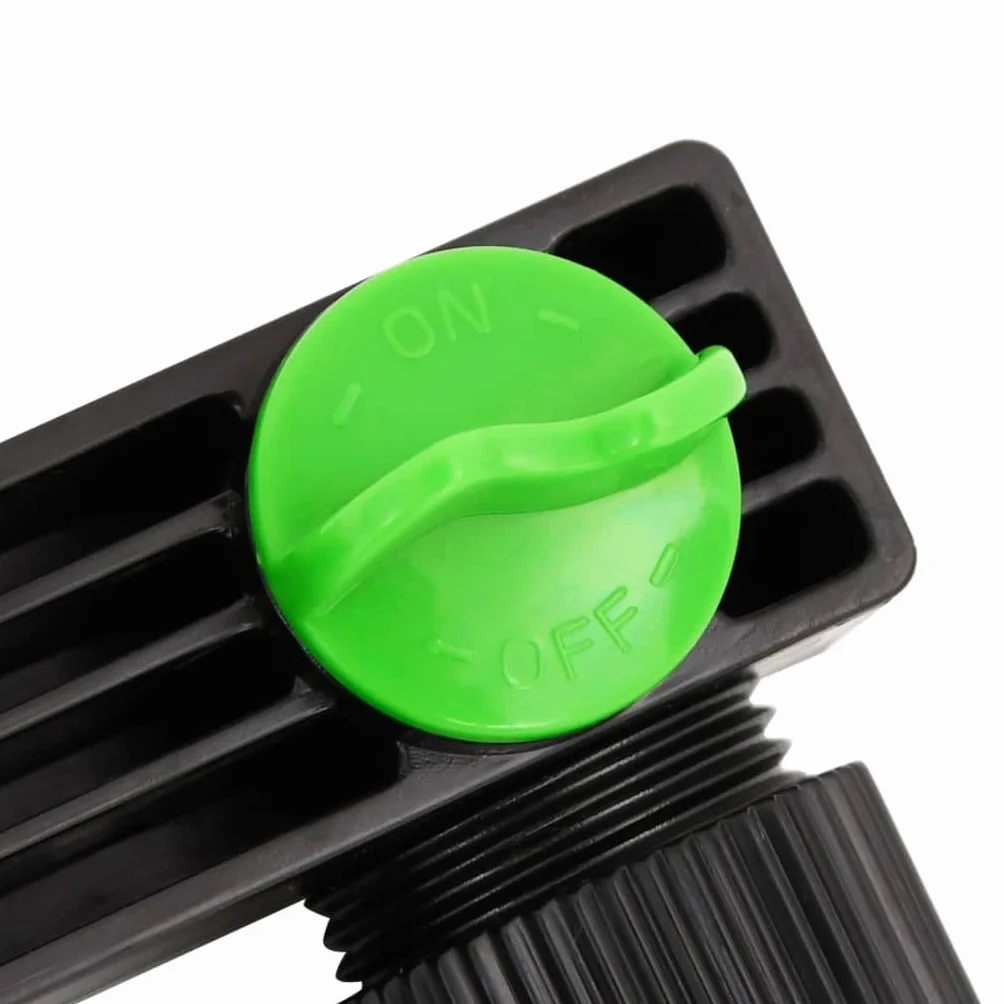 Conector de grifo de 4 vías de ABS y PP, 19,5 x 6 x 11 cm, adaptador verde y negro para 1 2 pulgadas BSP, para riego con aspersores, manguera de jardín y sistema de riego