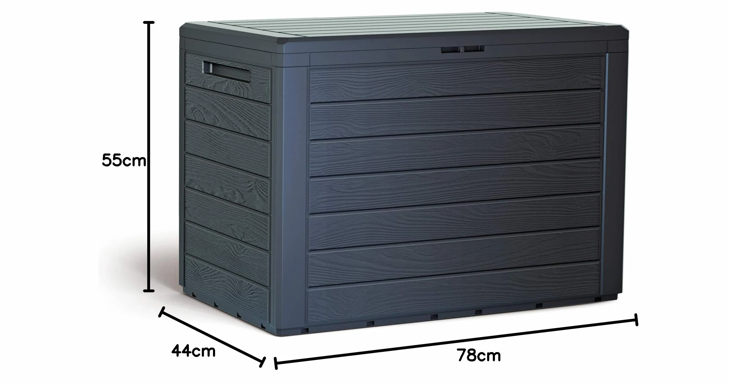 KG KITGARDEN Arcón Multiusos Exterior 190L 55x78x43.3cm Gris Antracita