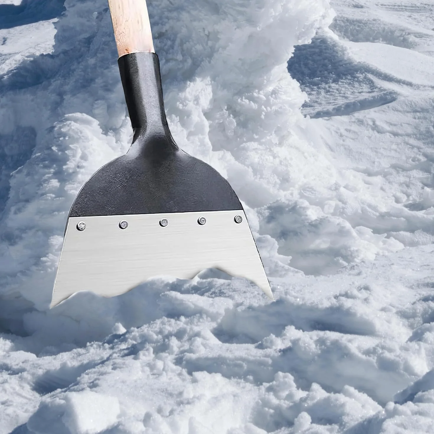 Pala de Limpieza de Jardín Multifuncional 21cm para Desmalezar, Palear Nieve y Limpiar Granjas