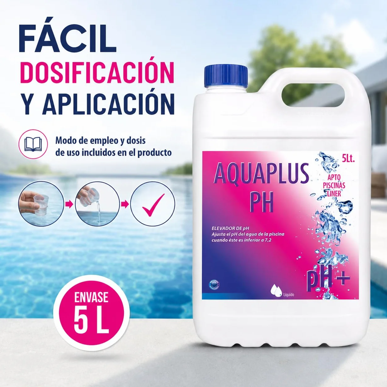 pH+ Incrementador de pH AQUAPLUS PH 5 litros