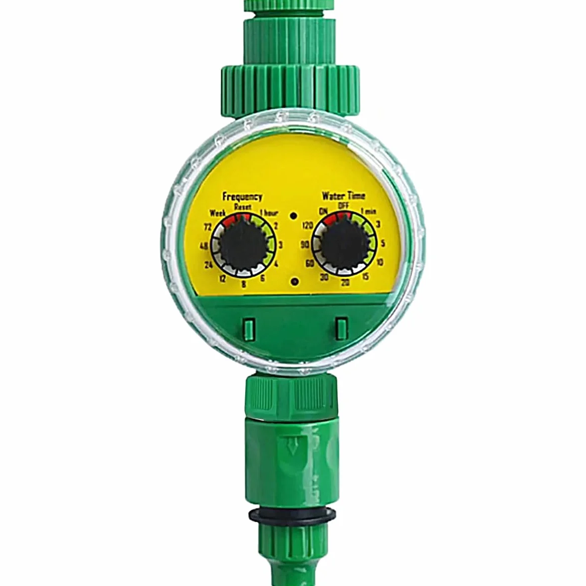 Manguera de riego automática electrónica exterior, plástico verde, para jardín, con temporizador