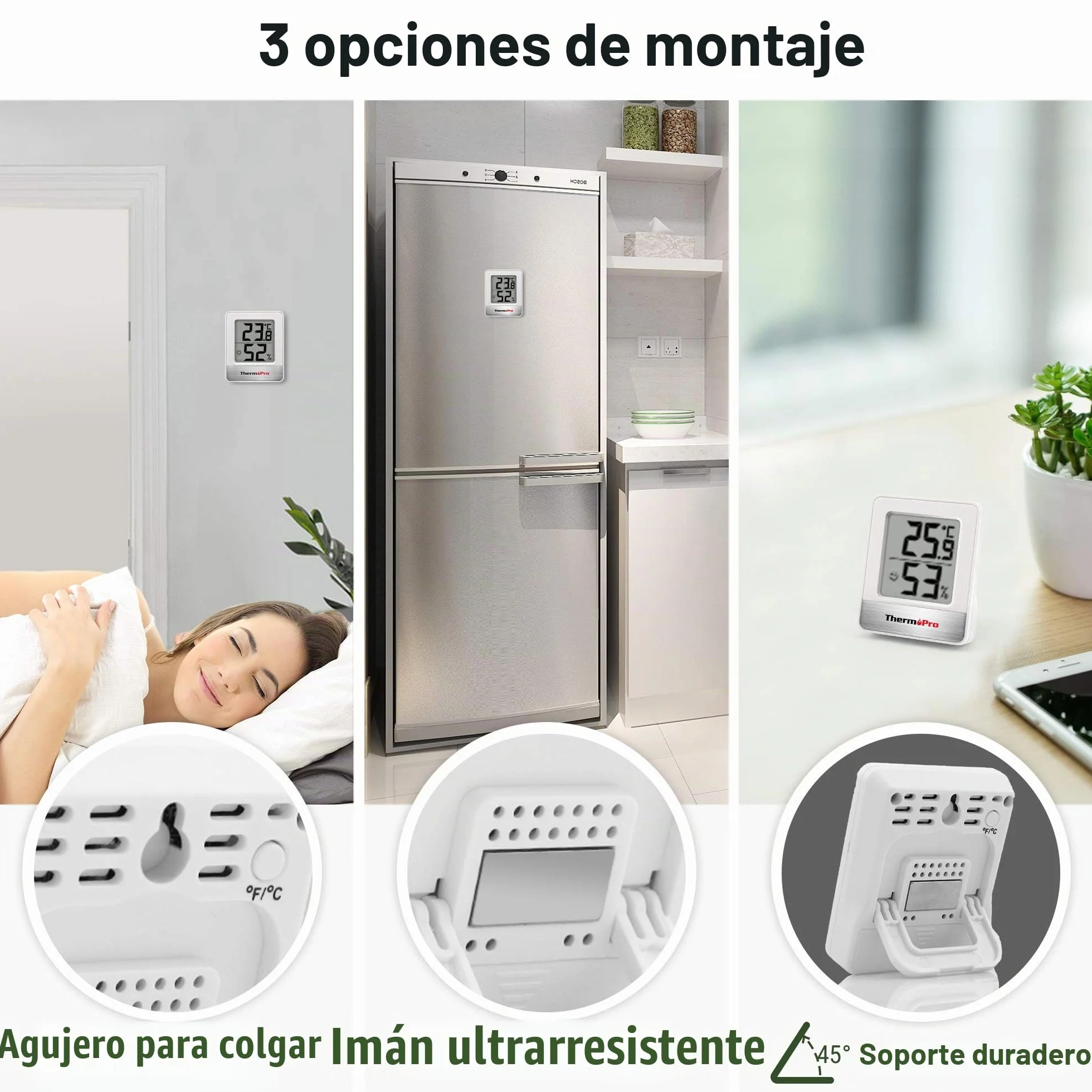 ThermoPro TP49 Higrómetro Digital Termómetro de Interior Temperatura Humedad