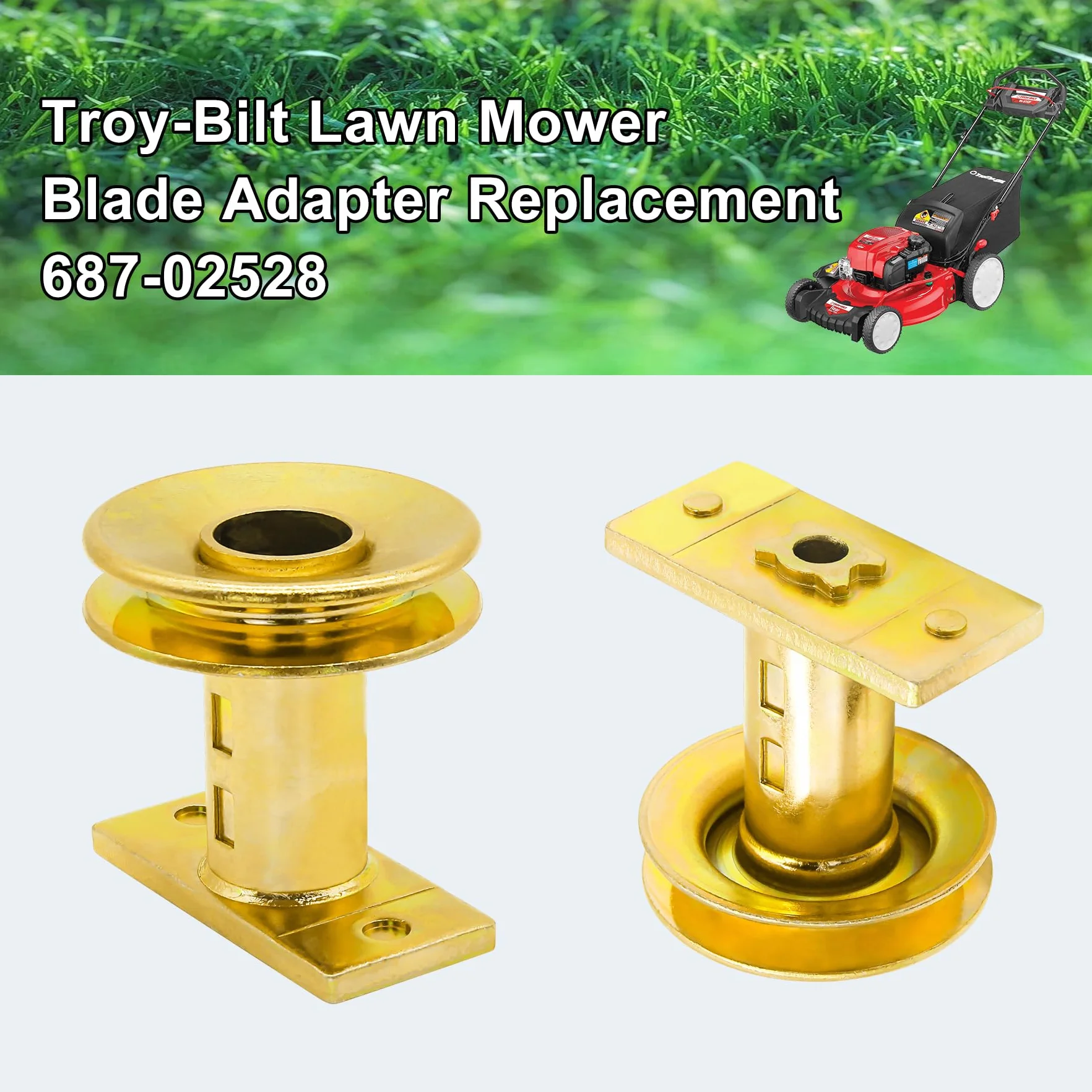 Thaekuns 687-02528 - Adaptador de Cuchilla para cortacésped con polea, Kit de Adaptador de polea de accionamiento de 25 mm para MTD Yard-Man Troy-Bilt TB230 240 260 280, etc