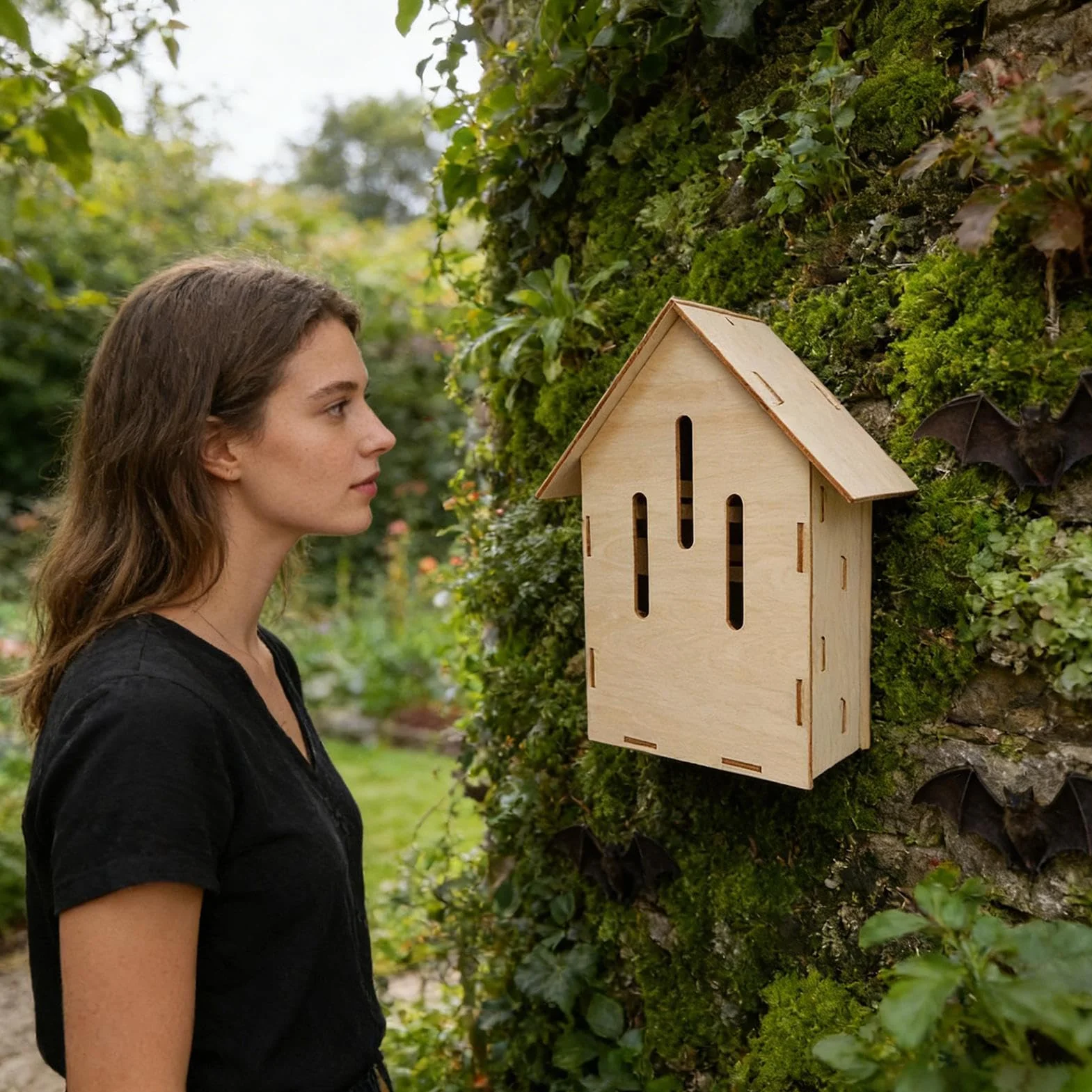 Refugio para Murciélagos para Jardín - Hábitat De Animales De Madera,Cueva De Descanso para Murciélagos - para Jardineros Amantes de la Naturaleza Propietarios de Casas Granjas Huertos y