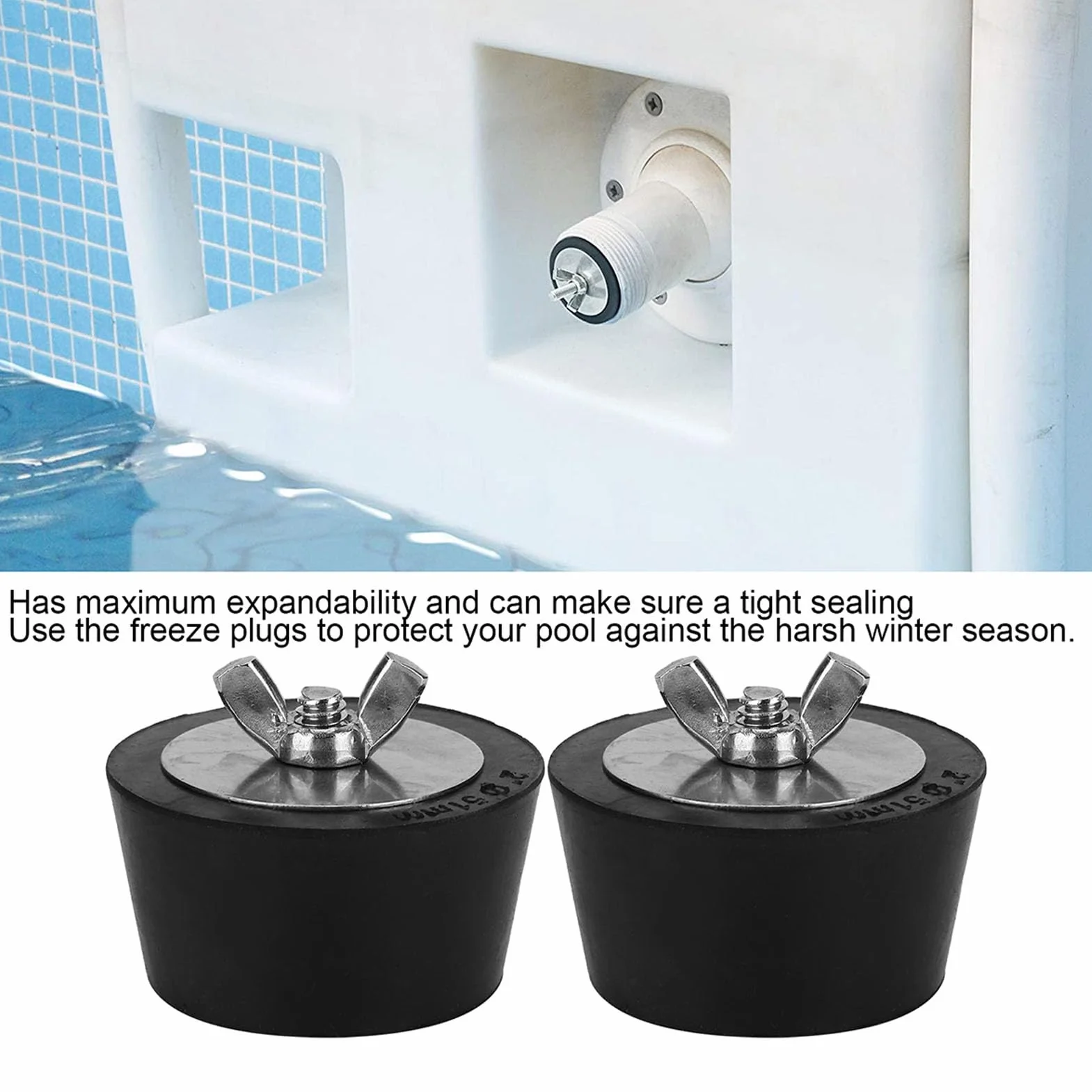 Tapones de Invierno para Piscina 51mm, Tapón de Expansión de Goma, Accesorios para Tuberías