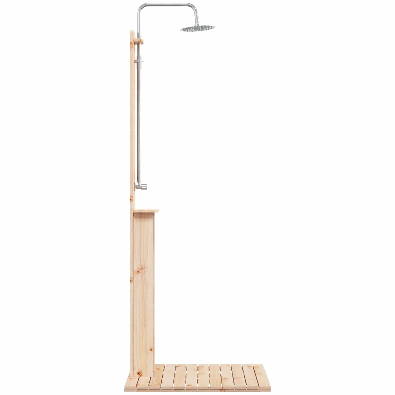 vidaXL Ducha Exterior Natural Pino Macizo 75x76x217 cm Independiente Moderna para Jardín Terraza Resistente al Clima