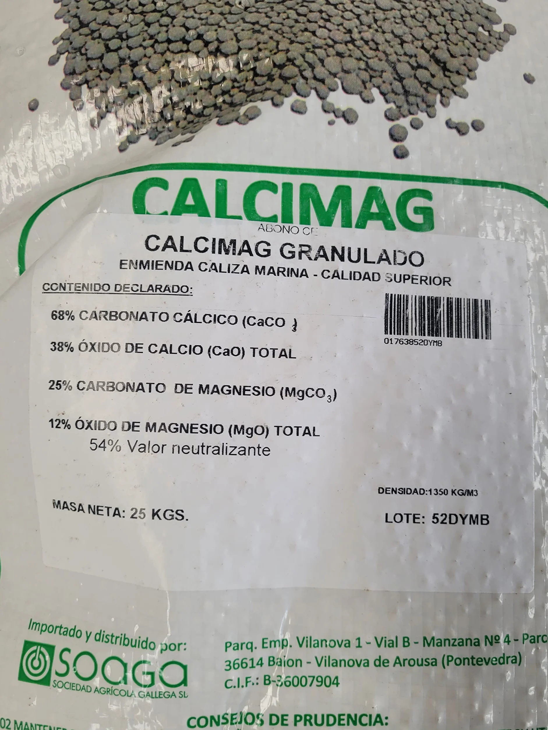 Peyca Calcimag 25kg Corrector de Suelos con Calcio y oligoelementos