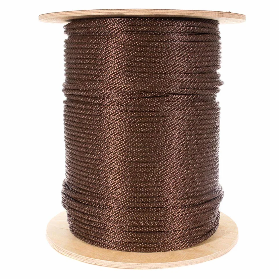 Golberg - Cable de alambre galvanizado trenzado de nailon – Cuerda de ala ala – Núcleo de cable de avión – Alta resistencia a la tracción (5/16 pulgadas x 100 pies) – Marrón