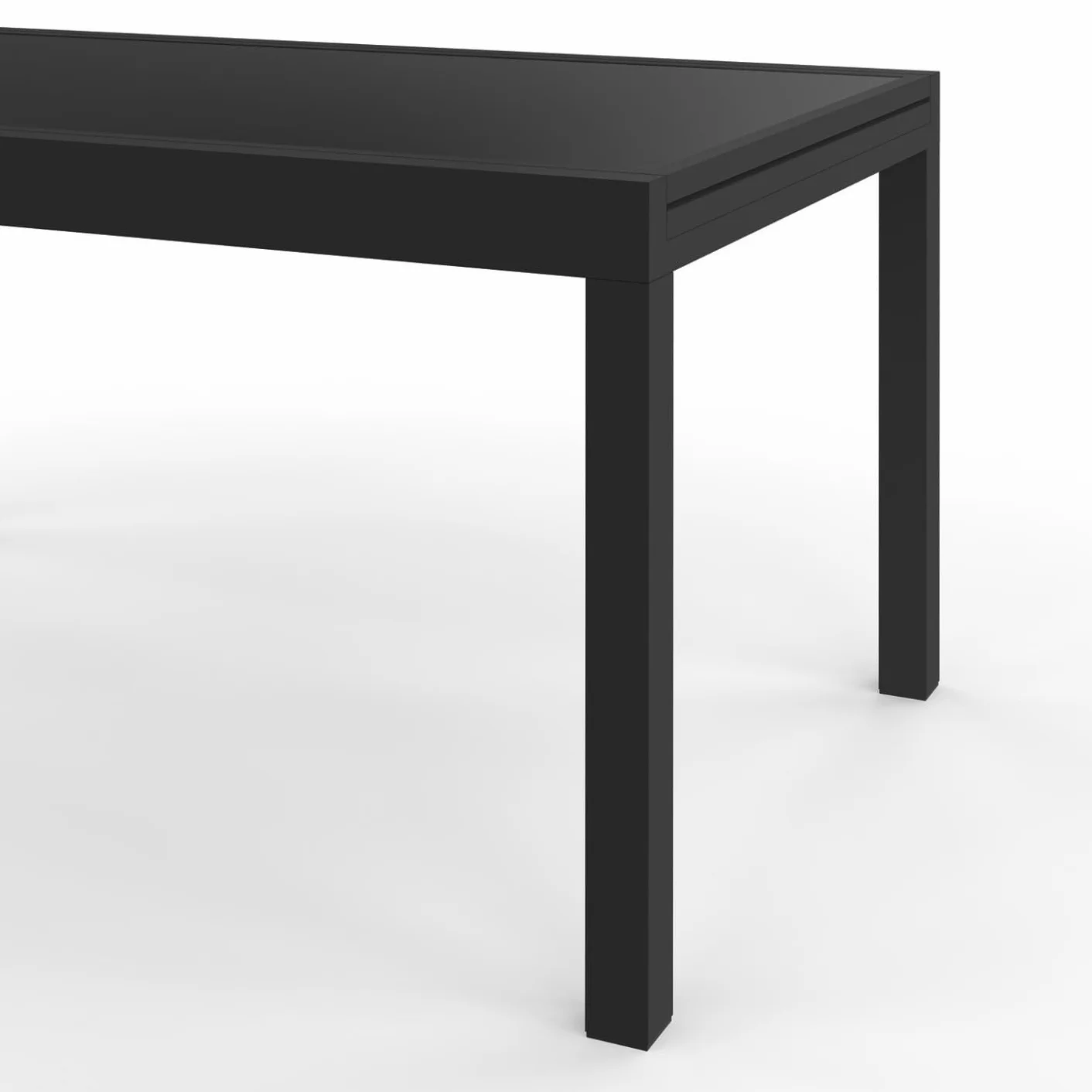IDMarket - Juego de jardín Madrid con mesa extensible de 135-270 cm y 12 sillas apilables, color negro