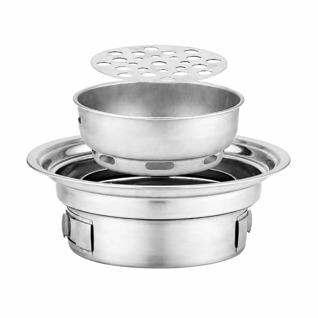 Barbacoa Carbón Portátil, Parrilla Acero Inoxidable Emisiones, Mini Barbacoa Pequeña, para Camping y Picnic, 40cm