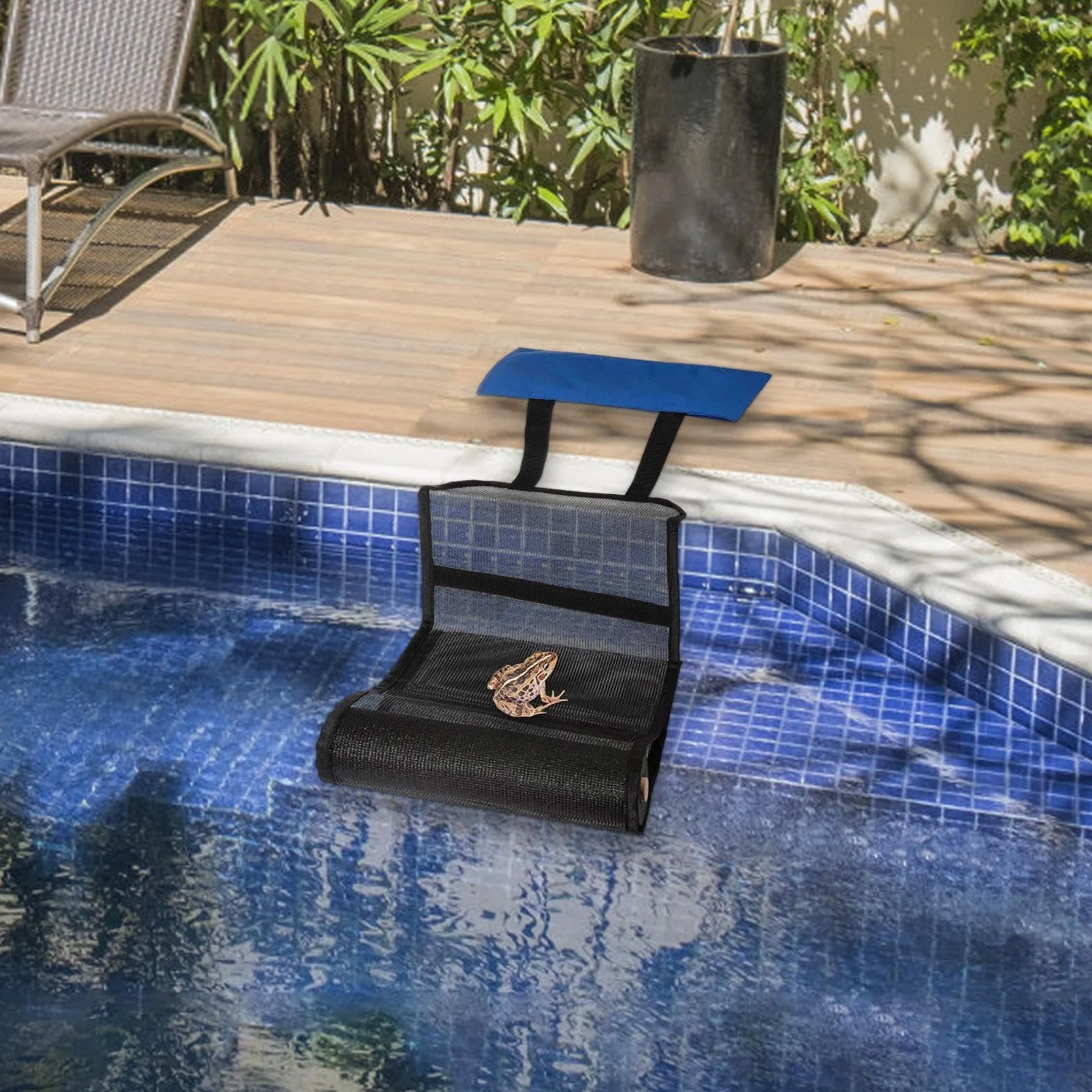 Rampa de escape de rescate para piscina, rampa flotante de tela Oxford para animales