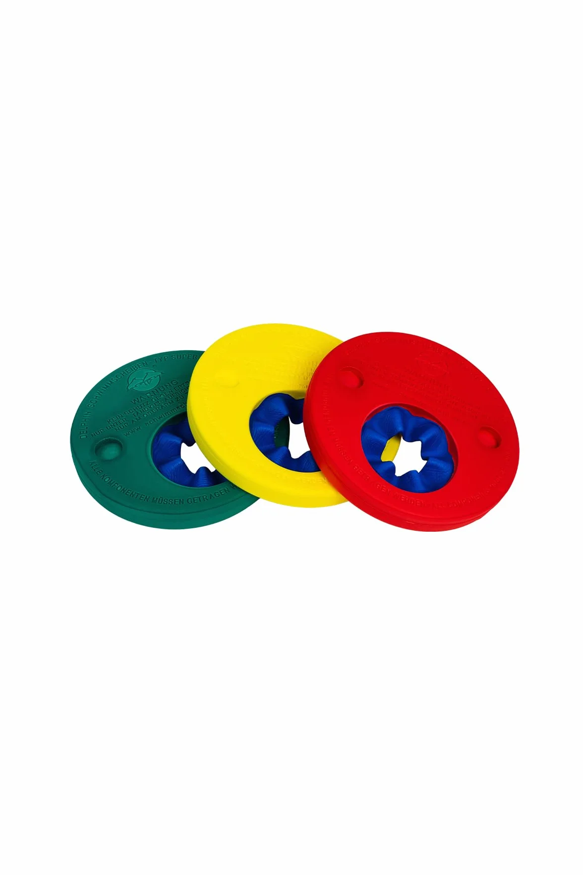 Delphin Discos de natación rojo-amarillo-verde hasta 60 kg