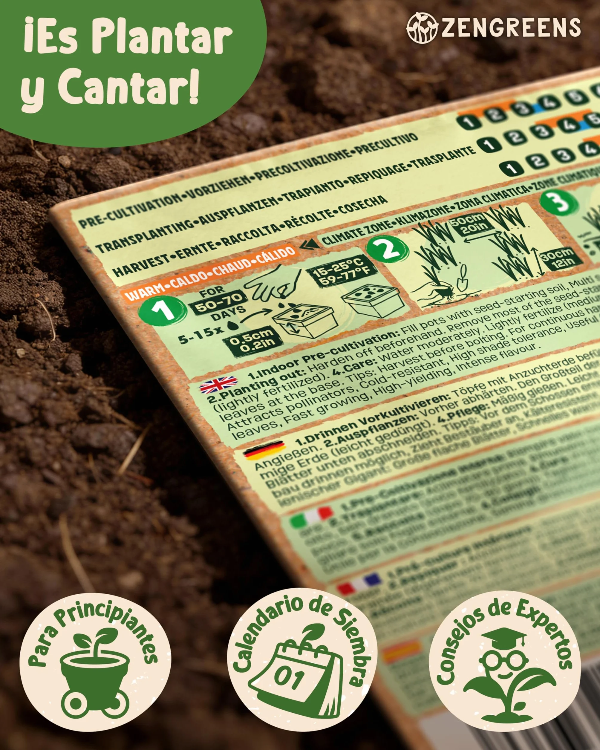 Set de semillas de hierbas aromáticas eco 25 variedades ZenGreens®