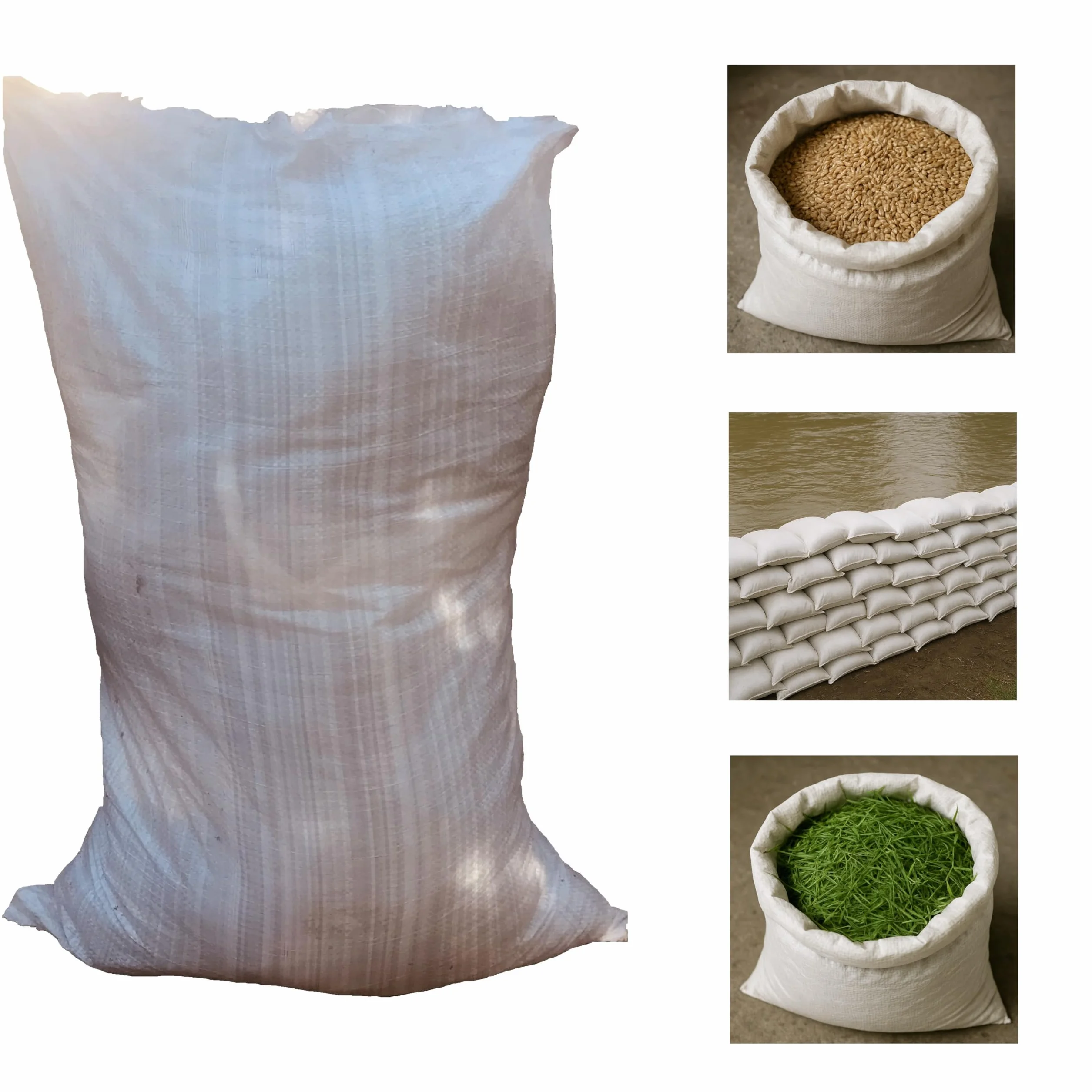 Sacos para Escombros Blancos 60x90cm Sandbag Bolsas Rafia Resistentes 50kg Sacos Antiinundacion (10)