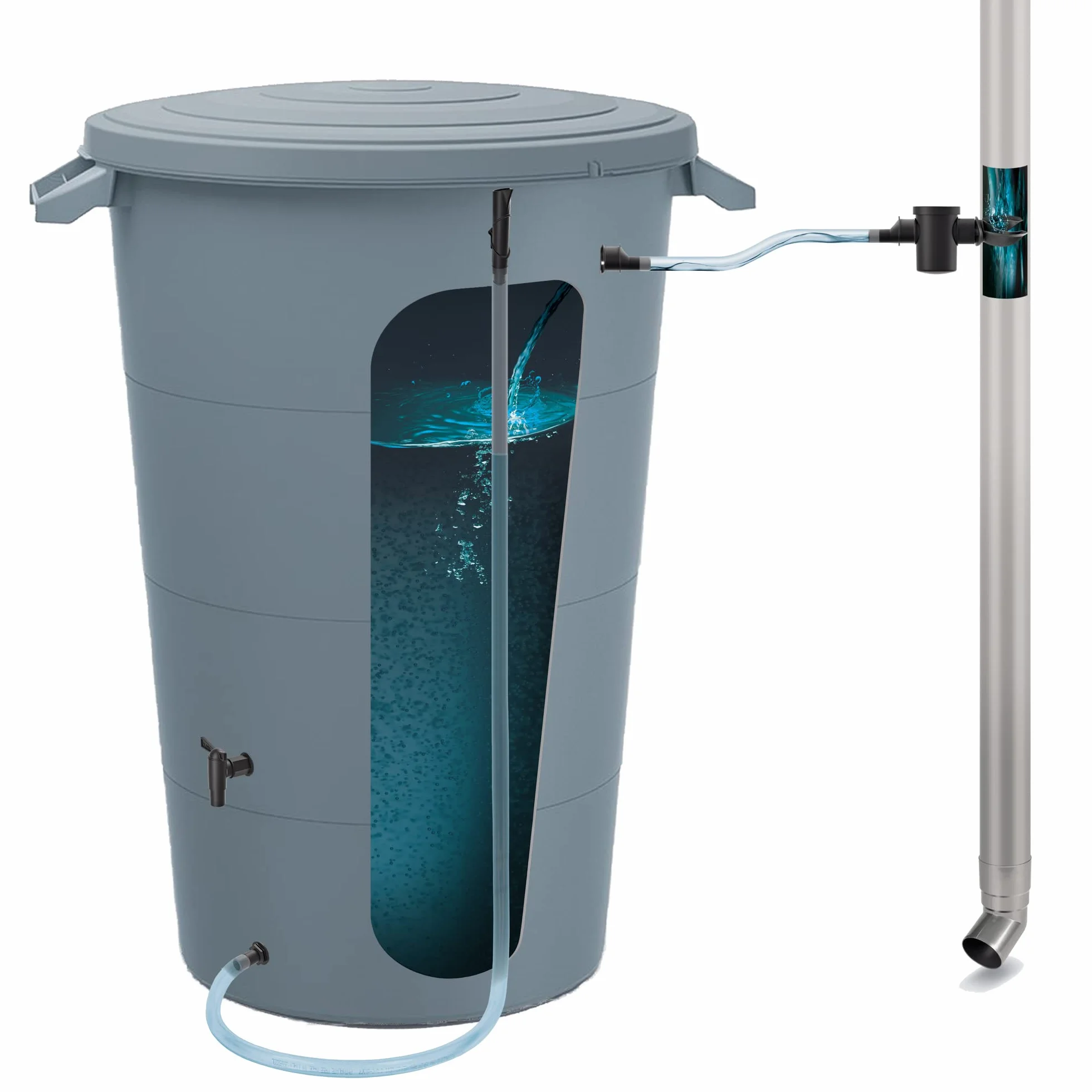 Prosperplast Barril de captación de agua Smooth 120l 696 x 594 x 610 mm con accesorios