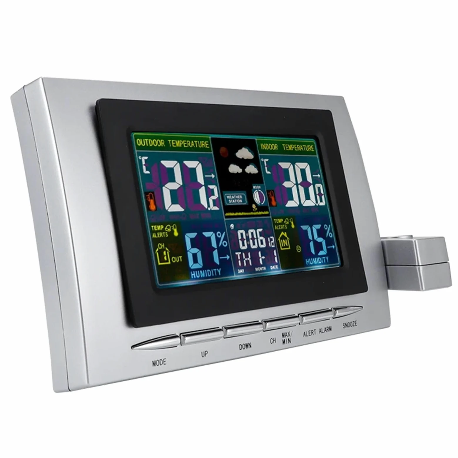 Estación Meteorológica Inalámbrica TS-H134G, termómetro Digital, Sensor for interiores y exteriores, pronóstico del tiempo, medidor de temperatura y humedad Cl