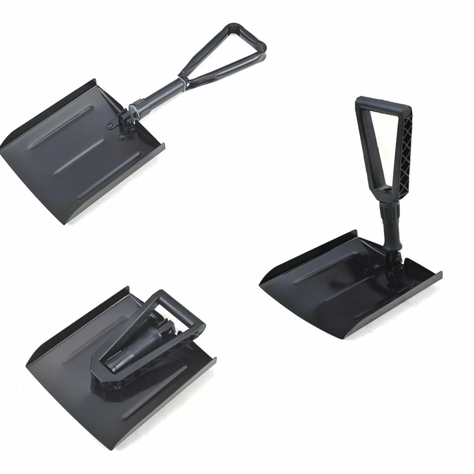 Pala de nieve plegable de aluminio ergonómica ligera telescópica resistente