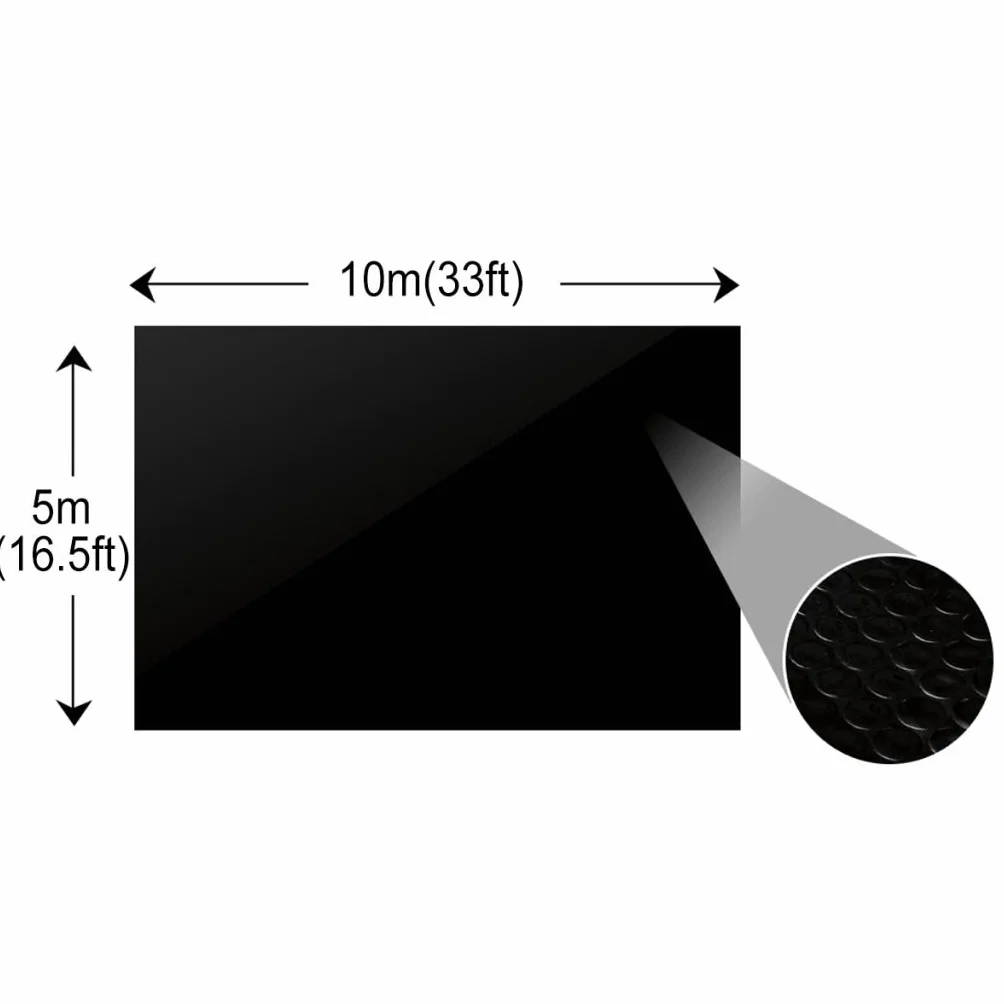 Lona Solar para Piscina Kavolet Rectangular 10x5 m Cubierta Solar Polietileno Negro