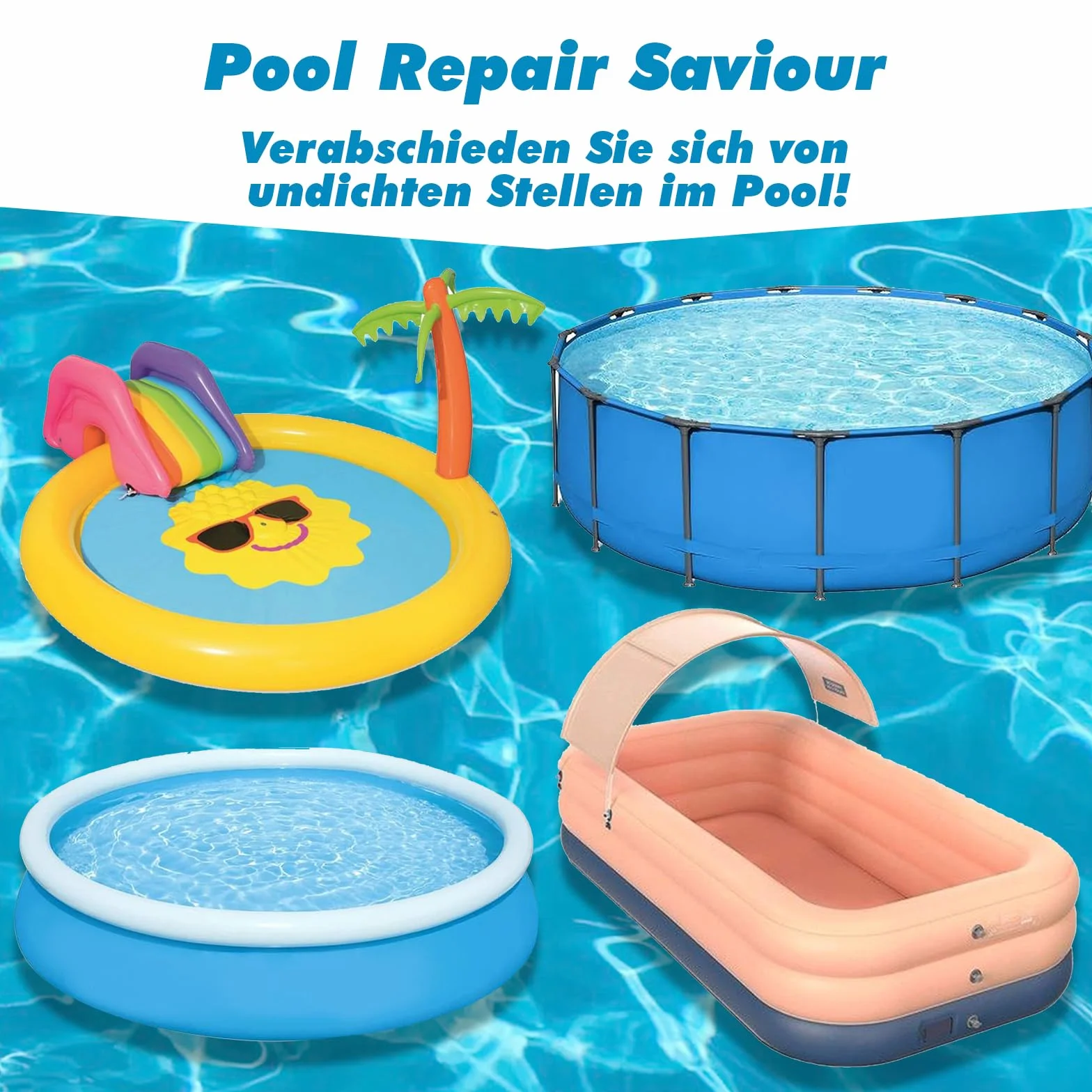 Ruban de réparation de Piscine 10 cm x 200 cm, Parches Piscina Bajo Agua pour Piscines, Liners, Matelas gonflables