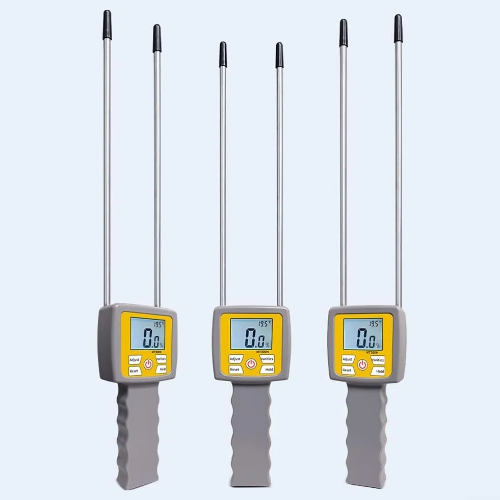 Medidor de humedad digital con sondas duales, rango de -80% para salvado de paja de heno de hierba, analizador portátil de forraje y probador de humedad del suelo, pantalla LCD retroiluminada