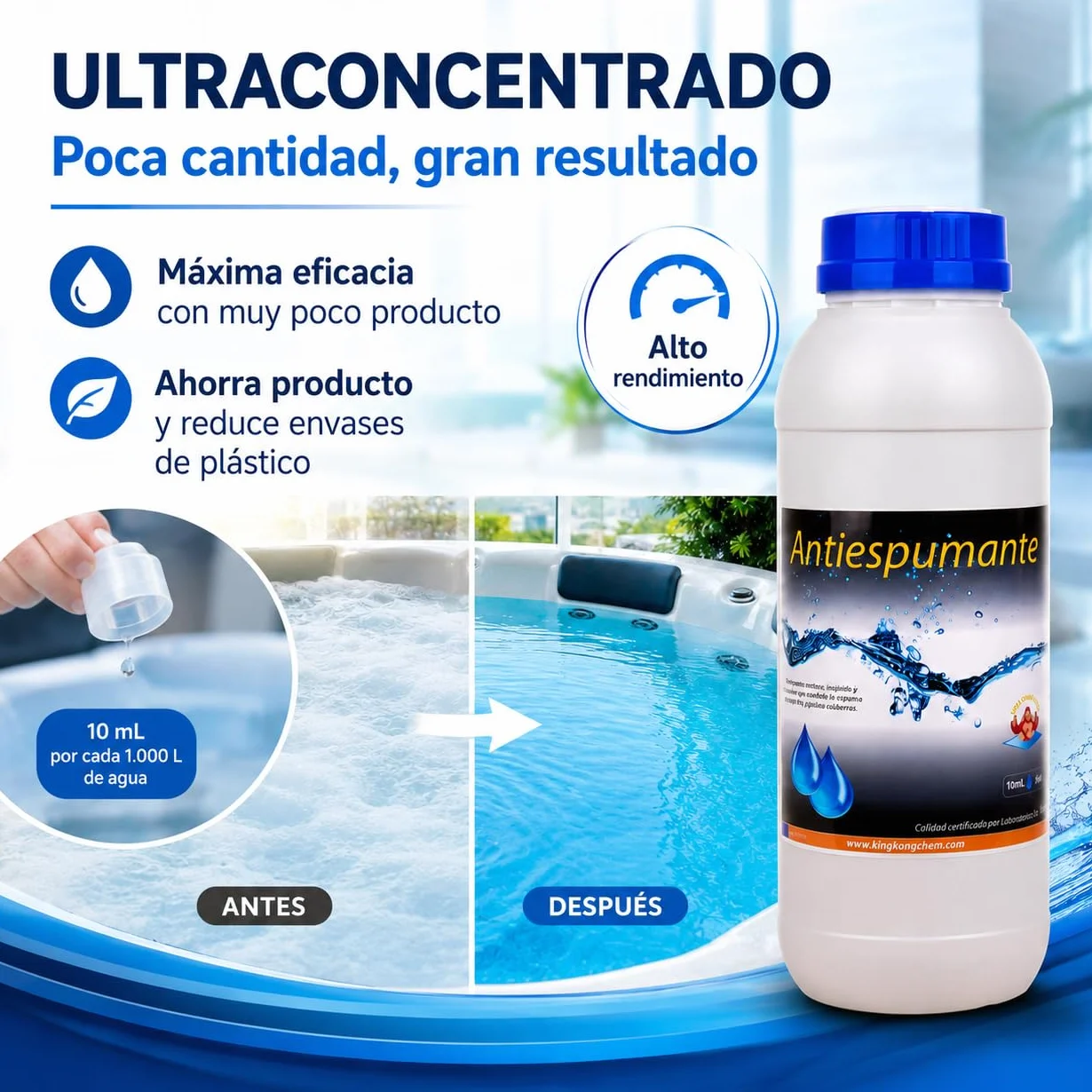 Diasa Industrial Antiespumante Piscina y SPA 1 Litro